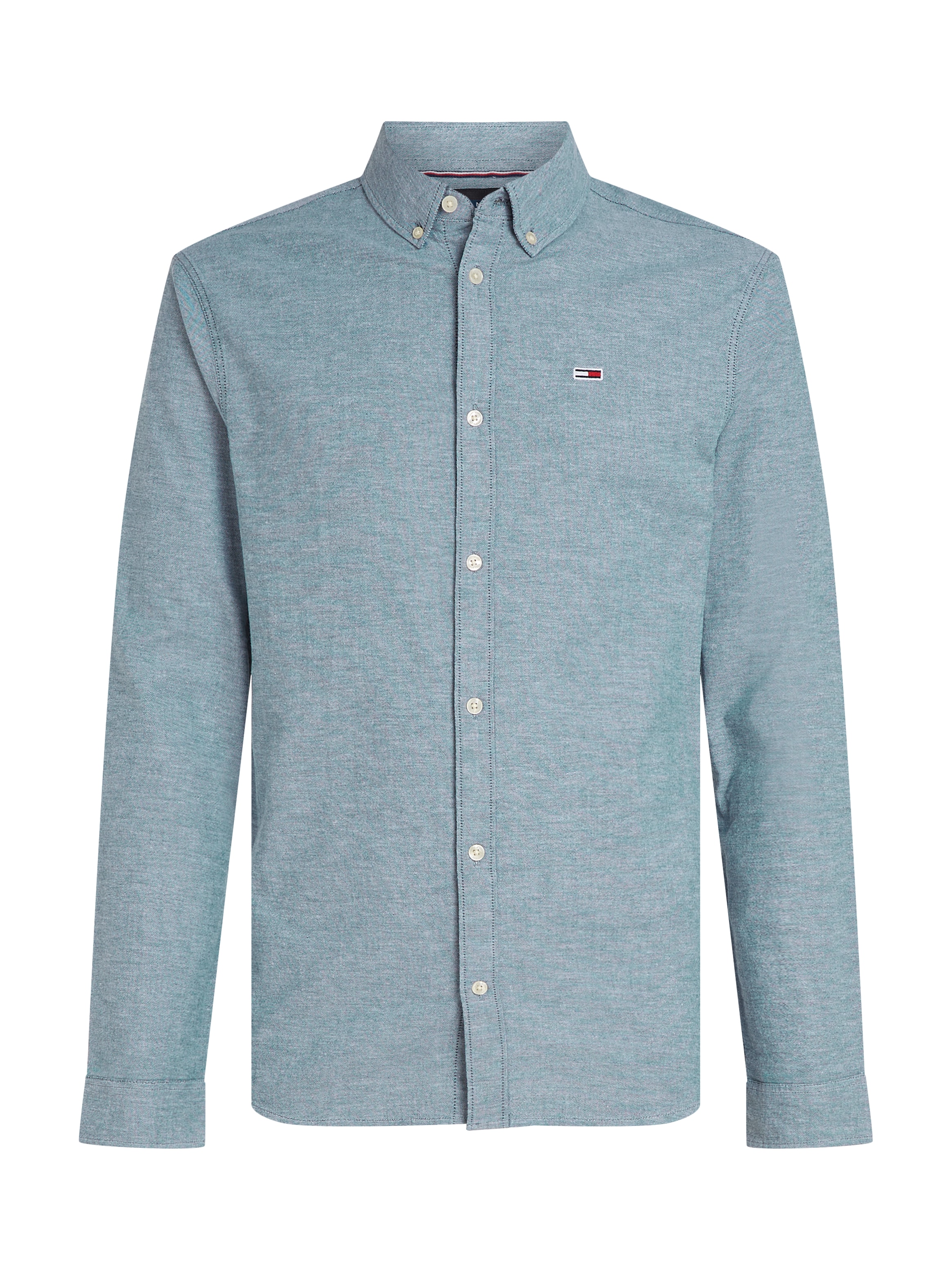 Tommy Jeans Langarmhemd »TJM Slim Stretch Oxford Shirt«, mit Flaglabel auf der Brust