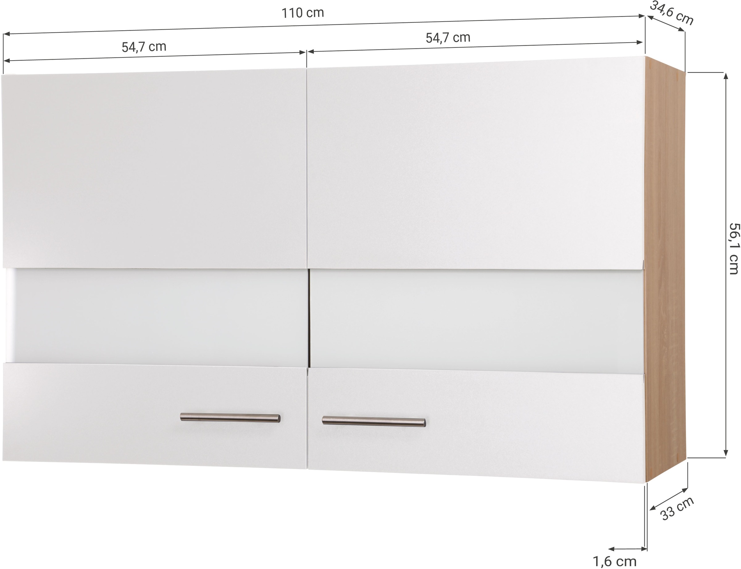 RESPEKTA Armoire suspendue »Merle« Breite 110 cm, mit Soft-Close Funktion, Stangengriffe aus Metall
