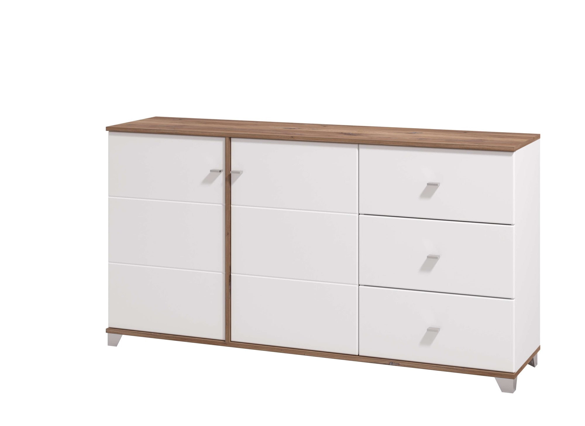 INOSIGN Kommode »Burgundy Sideboard, Schubladenschrank, mit viel Stauraum« Hochglanzfronten und eine Innenausstattung in Flagstaff Eiche