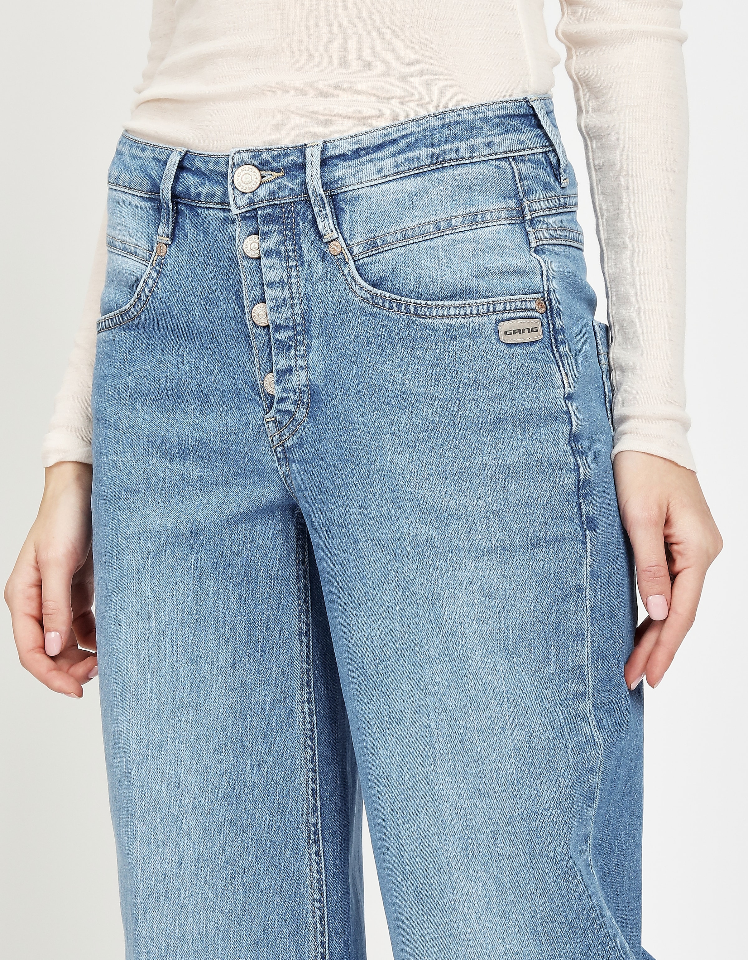 GANG Weite Jeans »94MEDINA WIDE«, mit Knopfverschluss - angelehnt an die Amelie Wide