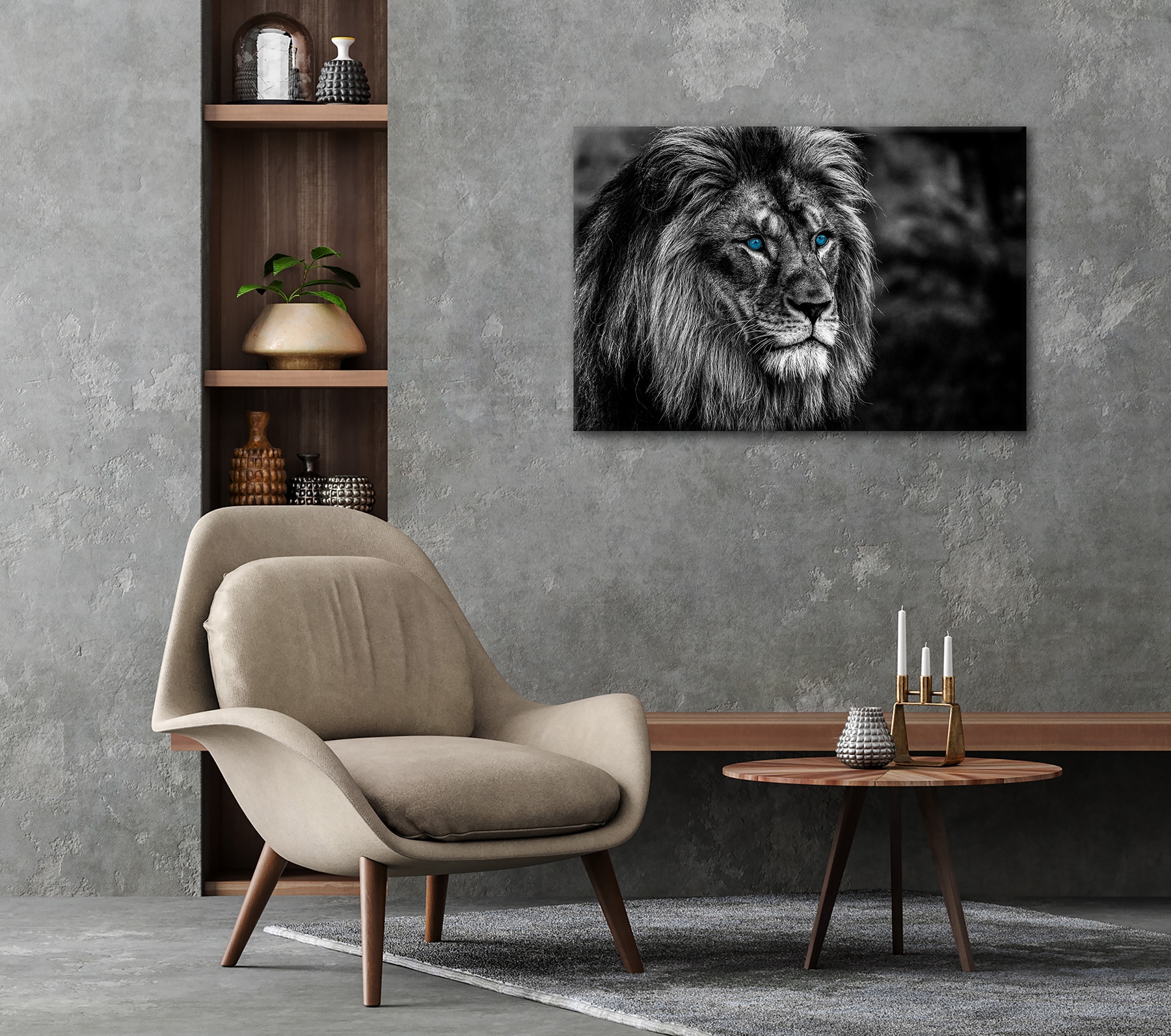 Bönninghoff Tableau sur toile »Wandbild LÖWE 60x90 cm – Leinwandbild Keilrahmen Deko modern« Lion 1 cuis tlg. tendu sur châssis