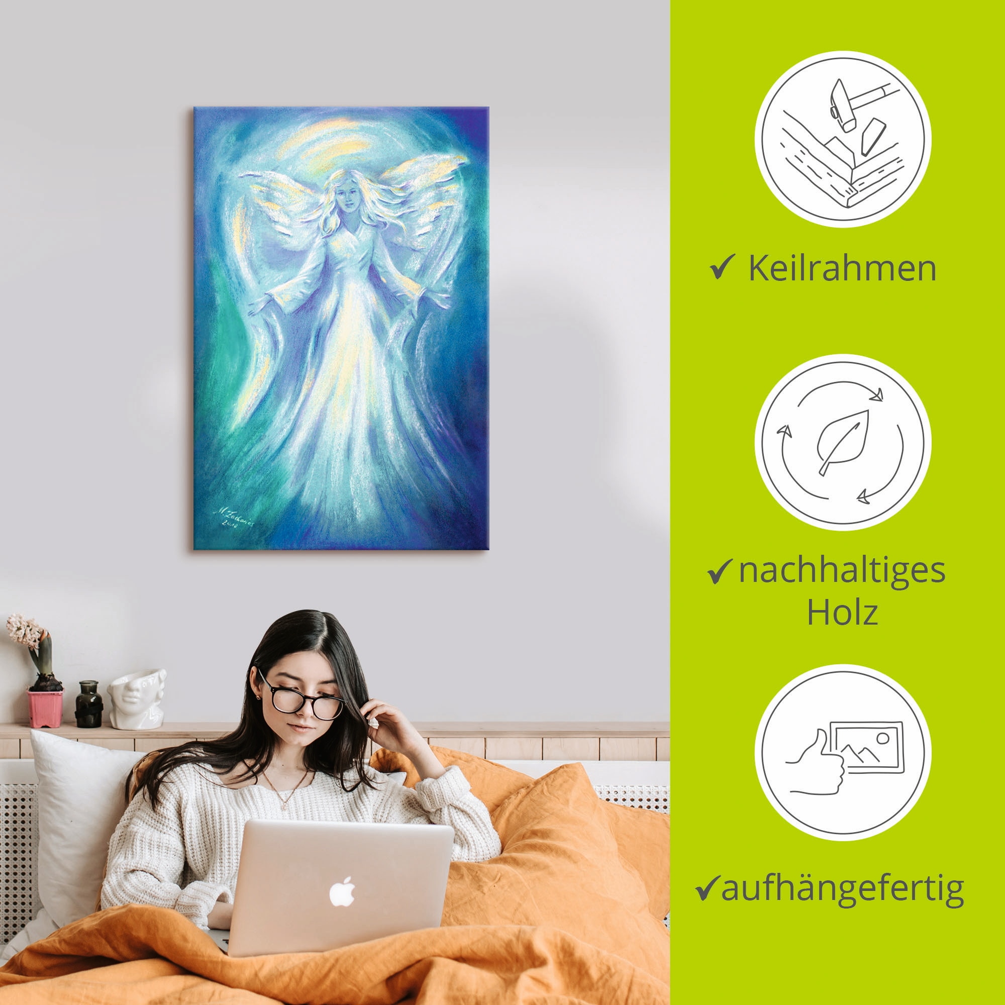 Artland Tableau sur toile »Engel der Liebe« Religion 1 cuis tlg. auf Holzrahmen gespannt