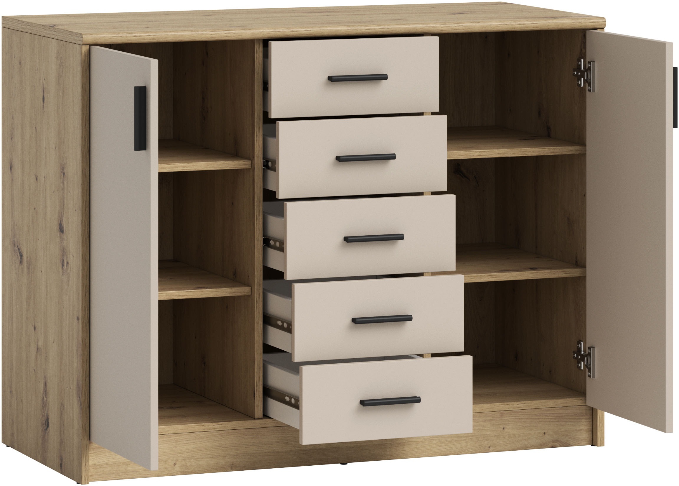 HBZ Sideboard »Nelly Kommode, BxHxT 109x86x50cm« 1 Stk. tlg. Breite 109cm, Einlegeböden verstellbar, foliert