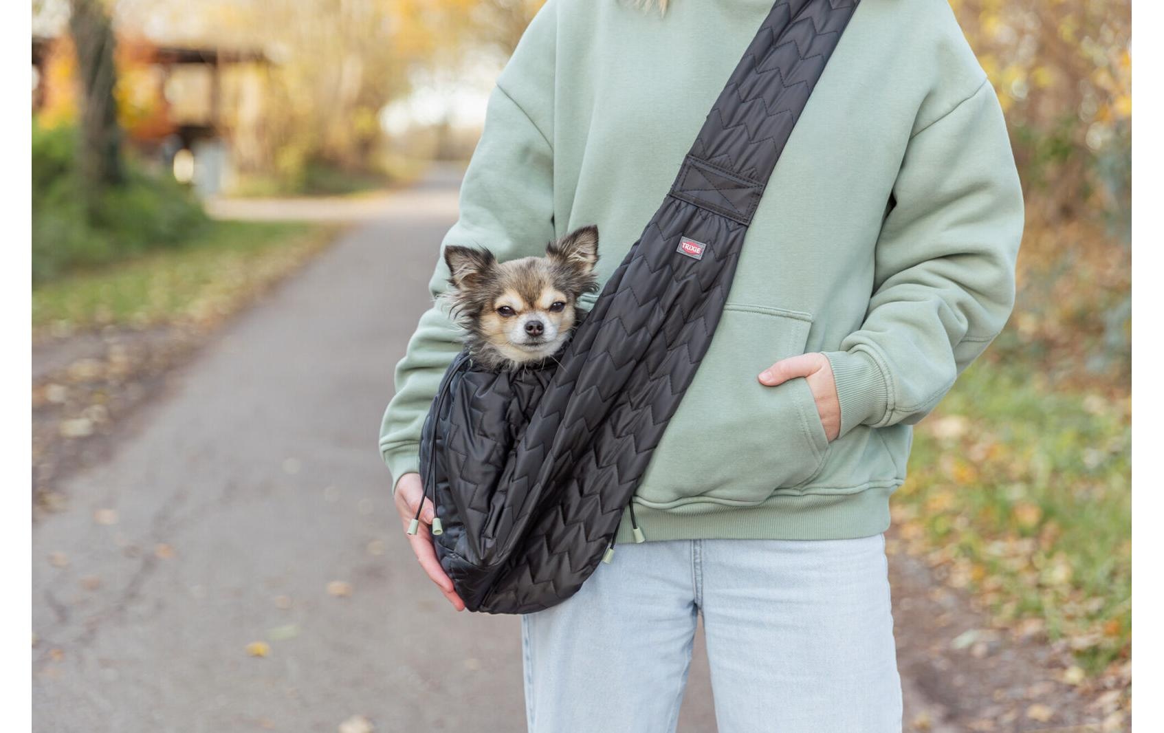 TRIXIE Sac de transport pour animaux »Trixie Mavi Fronttasche Nylon Schwarz 58 x 32 x 63.5 cm«