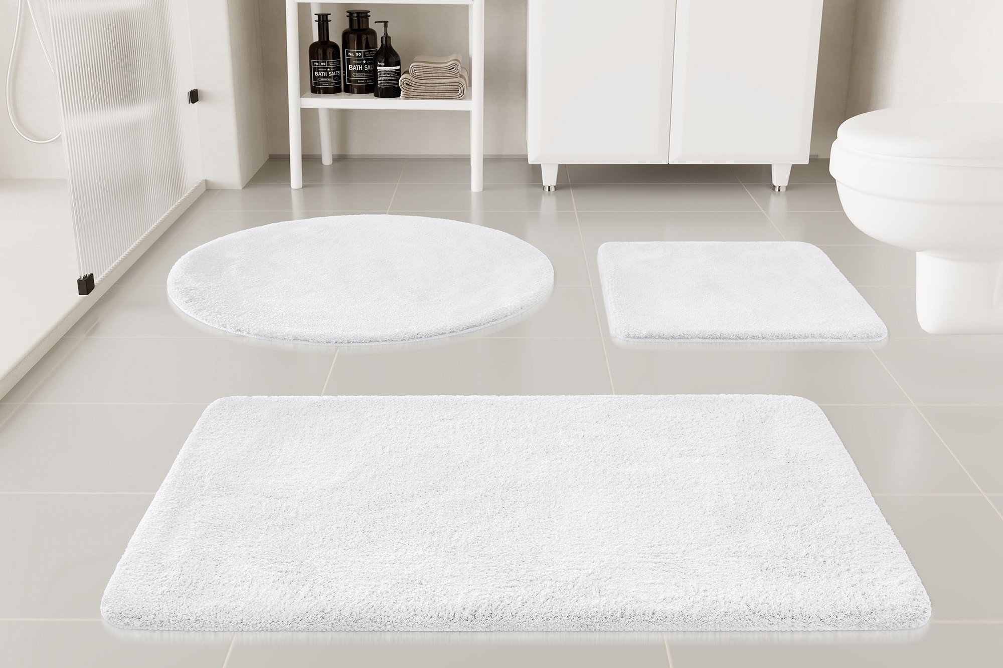 GOODproduct Badematte »Neele« Höhe 20 mm rutschhemmend beschichtet schnell trocknend Badteppich, getuftet, modern, Uni, antirutsch, flauschig, Hochflor