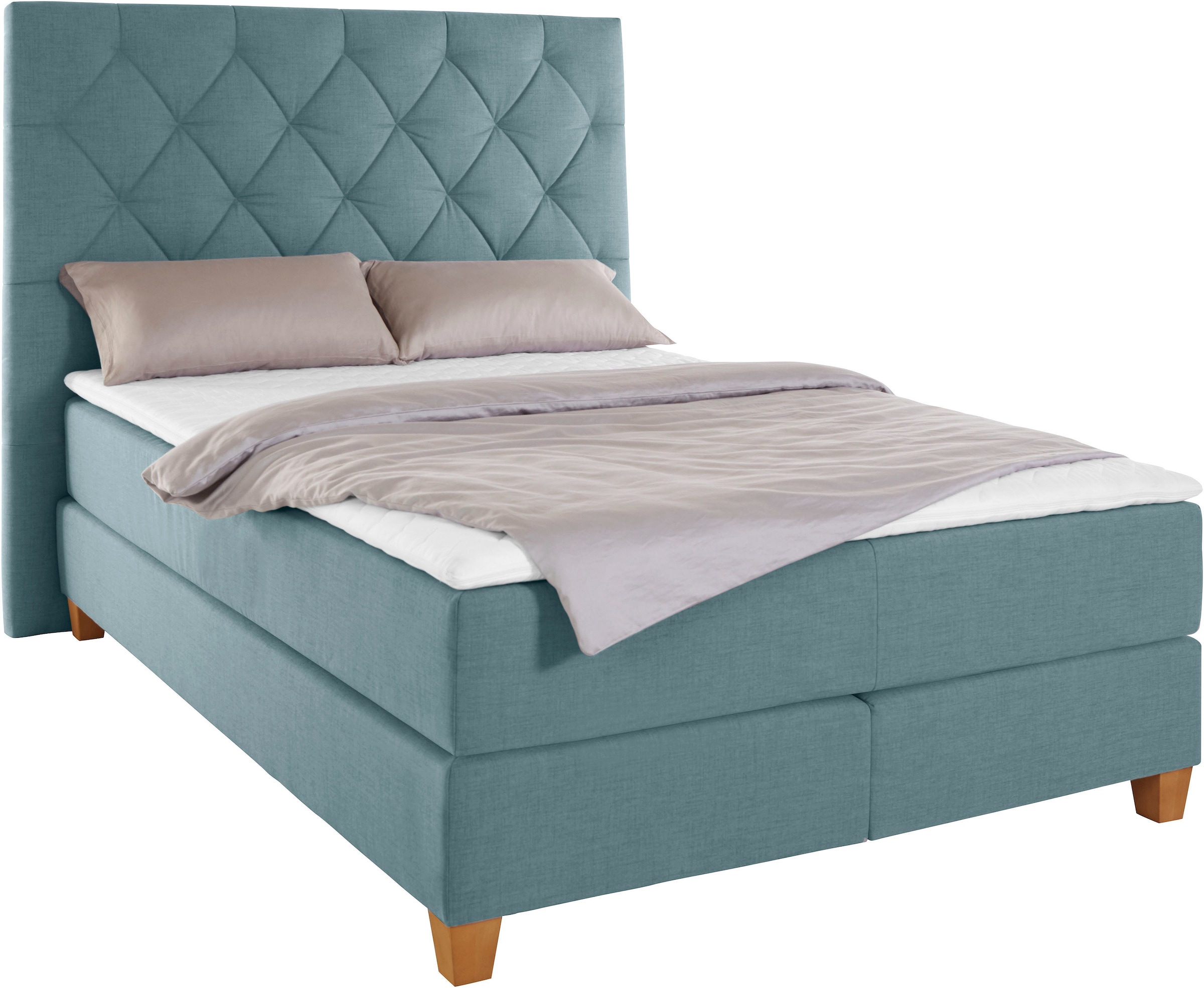 Home affaire Boxspringbett »Harmones hoch« in 3 Breiten, Härtegrad auch im Mix mit je 1 Matratze in H2 und H3