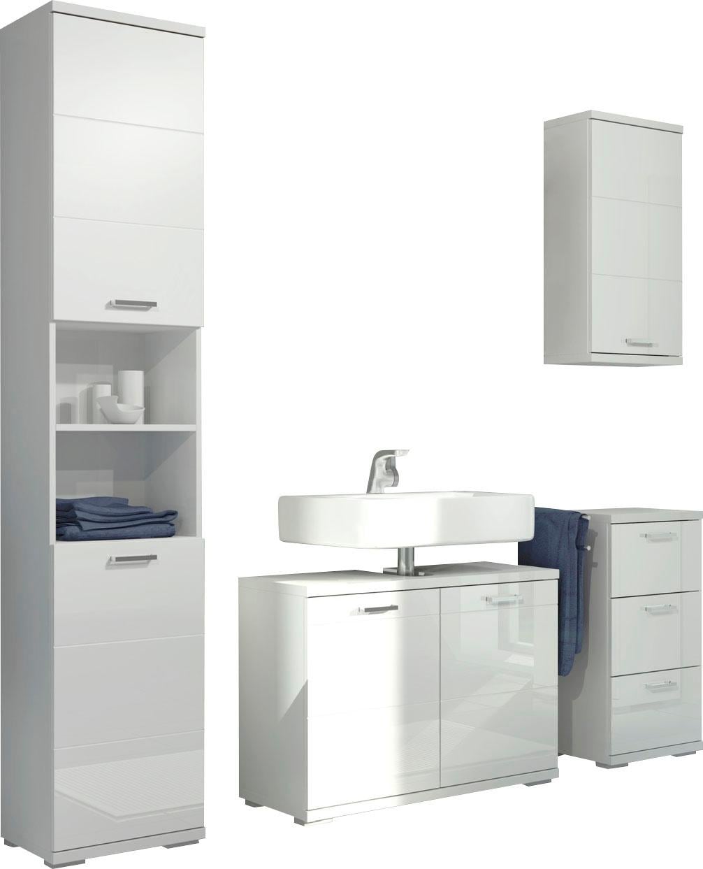 Homexperts Badmöbel-Set »Nusa«, St.), Hochschrank, Waschbeckenunterschrank, auf Unterschrank (4 versandkostenfrei Hängeschrank und
