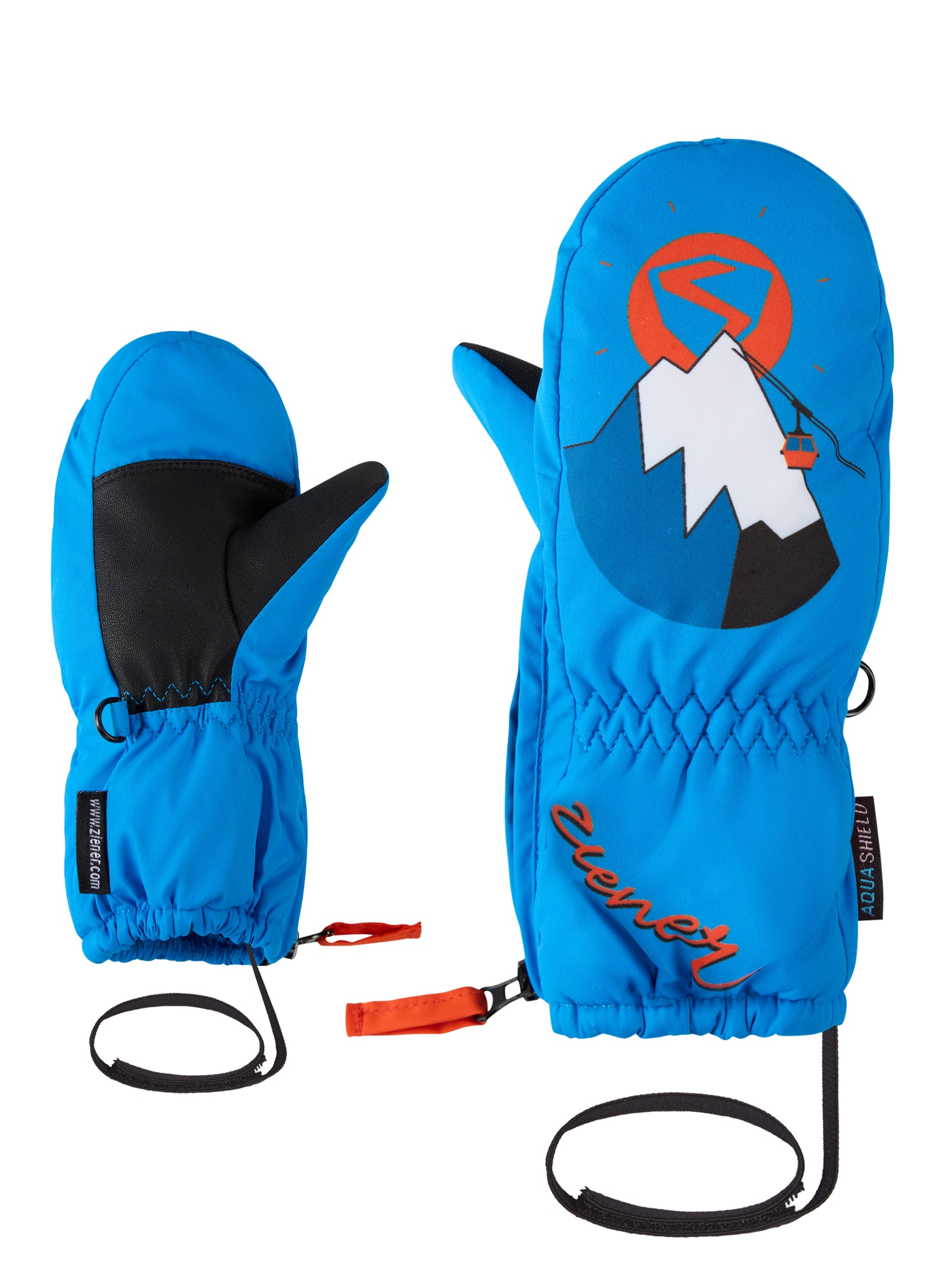 Ziener Mitaines »LEPRINT-Z AQUASHIELD® Kinder« chaud, étanche, coupe-vent, respirant, longue fermeture éclair