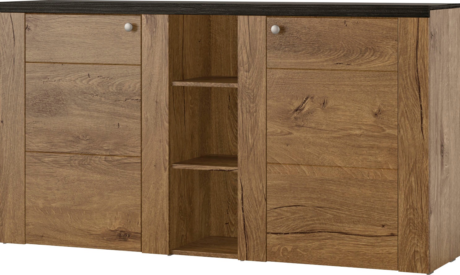 Image of GOODproduct Sideboard "Larona, zeitlose Kommode mit 2 Türen, Türkommode, Breite 155 cm," Höhe 84 cm, viel Stauraum, Anrichte mit dekorativer Rahmenoptik