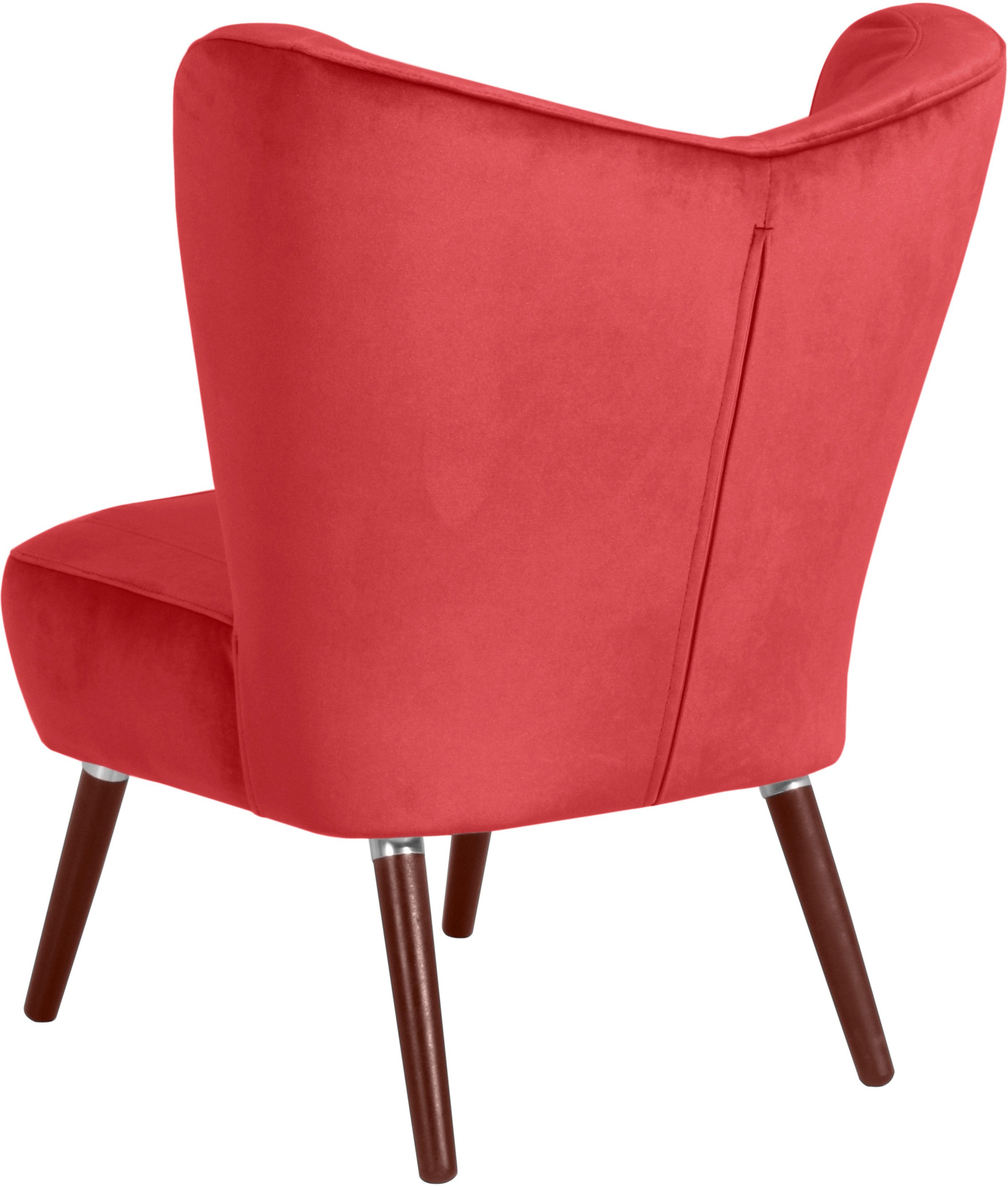 Max Winzer® Cocktailsessel »Stella, Loungesessel, Samtvelours Bezug in 10 Trendfarben«, im Retrolook, bequem, geschwungene Rückenlehne, Solitärsessel