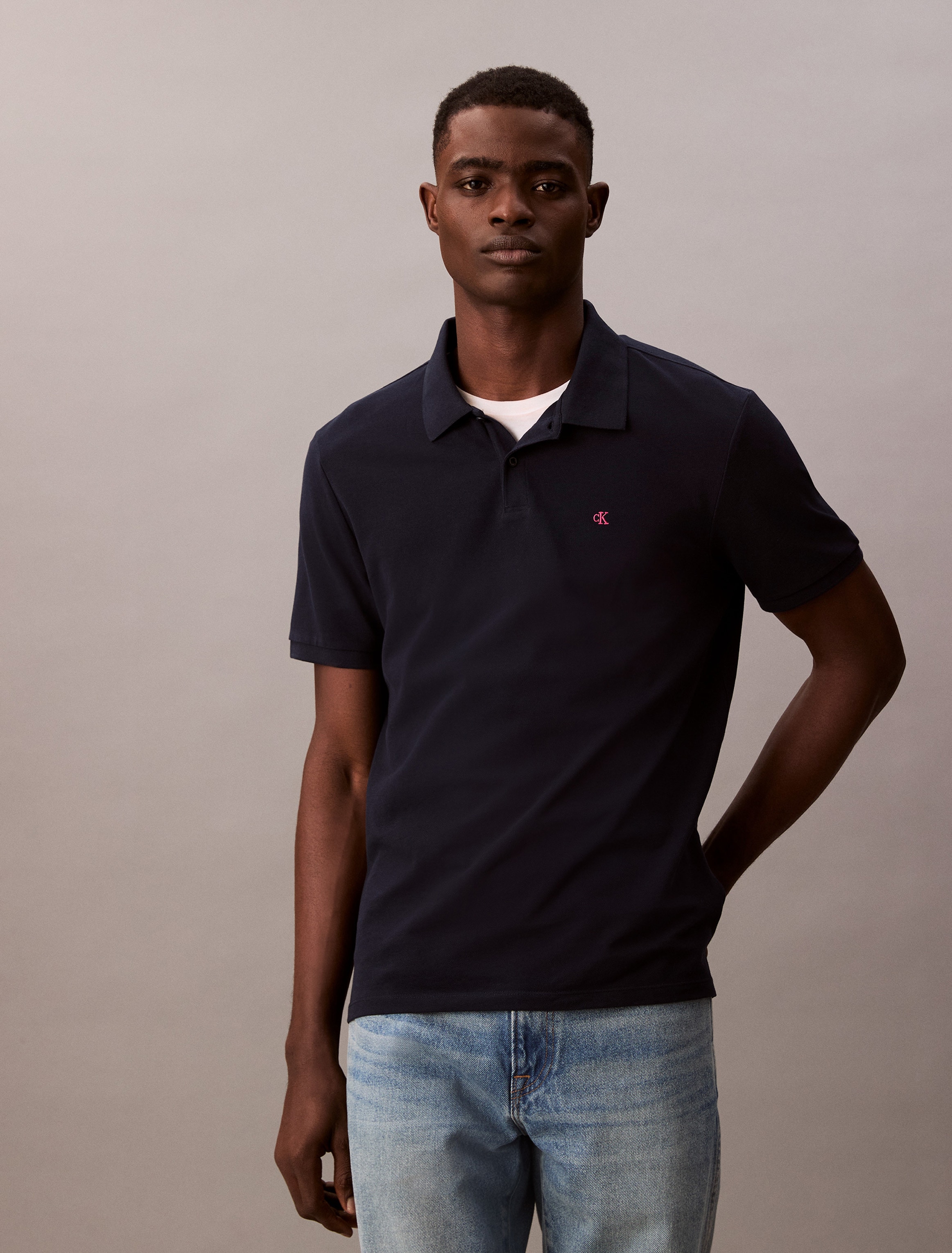 Image of Calvin Klein Jeans Poloshirt "SS CASUAL PIQUE CLASSIC POLO" Mit Rundhalsausschnitt
