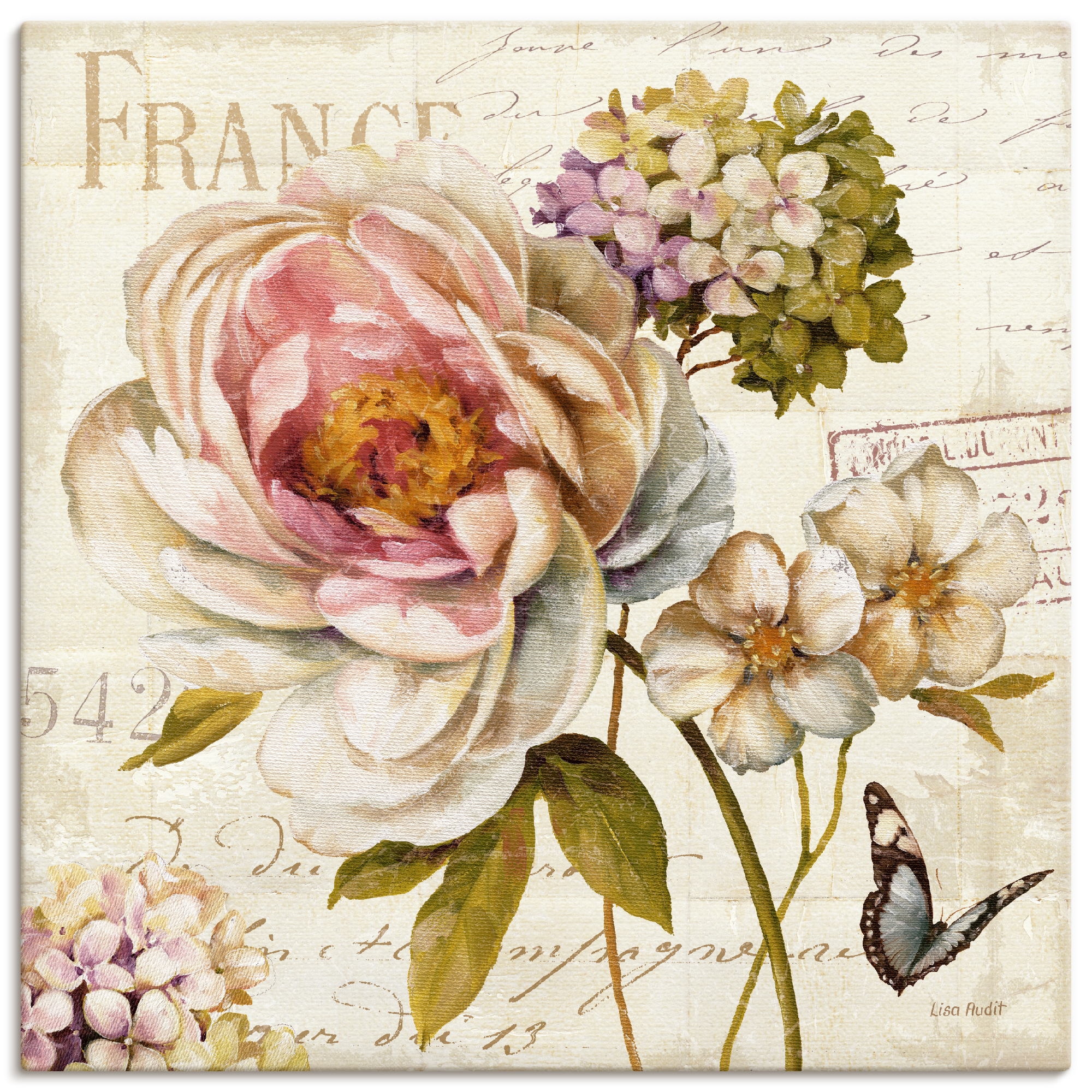 Image of Artland Leinwandbild "Blumen III" Blumen 1 Stk. tlg. auf Holzrahmen gespannt