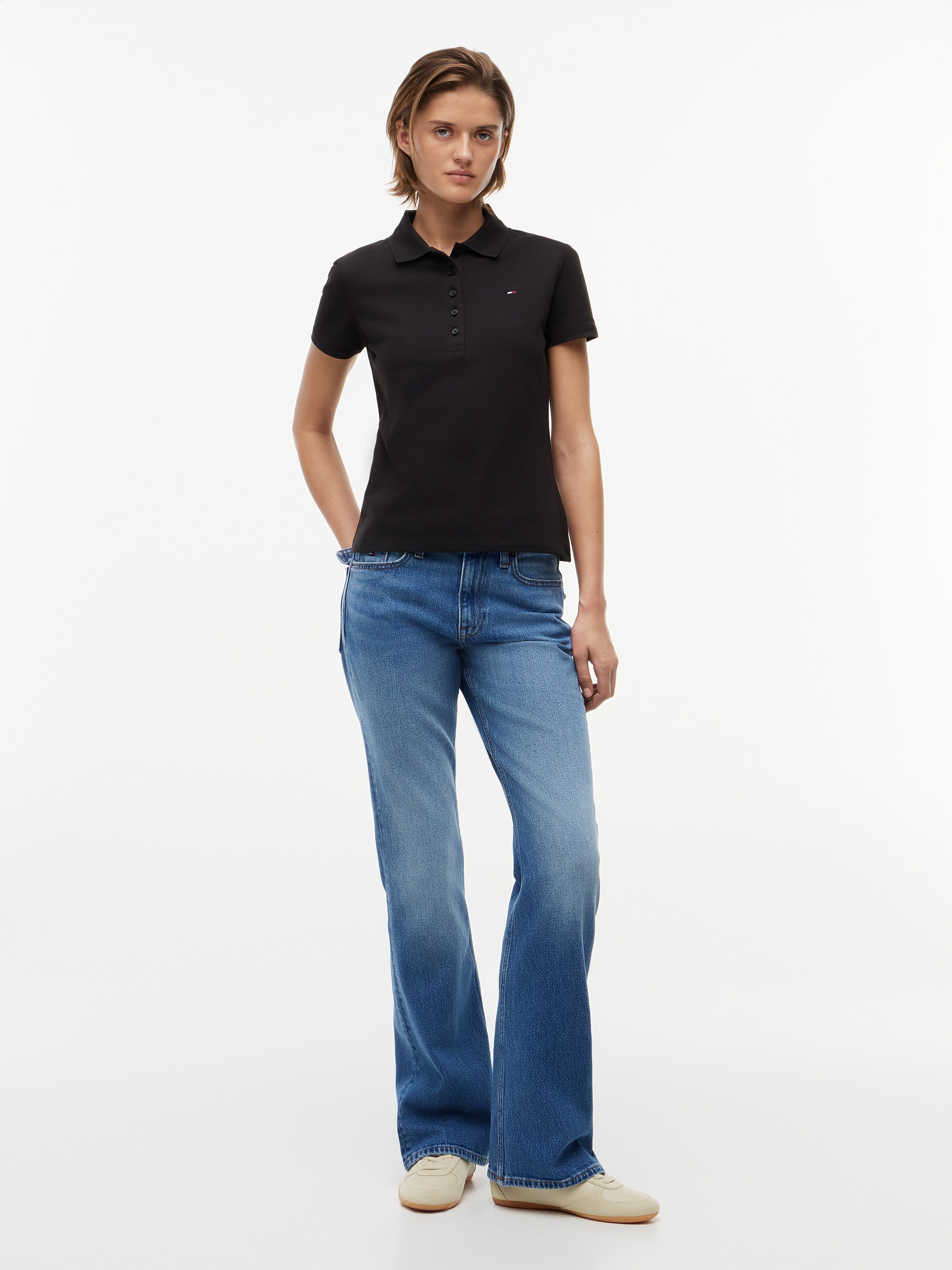 Tommy Jeans Poloshirt »TJW SLIM ESSENTIAL SS POLO« Baumwollmischung, slim fit