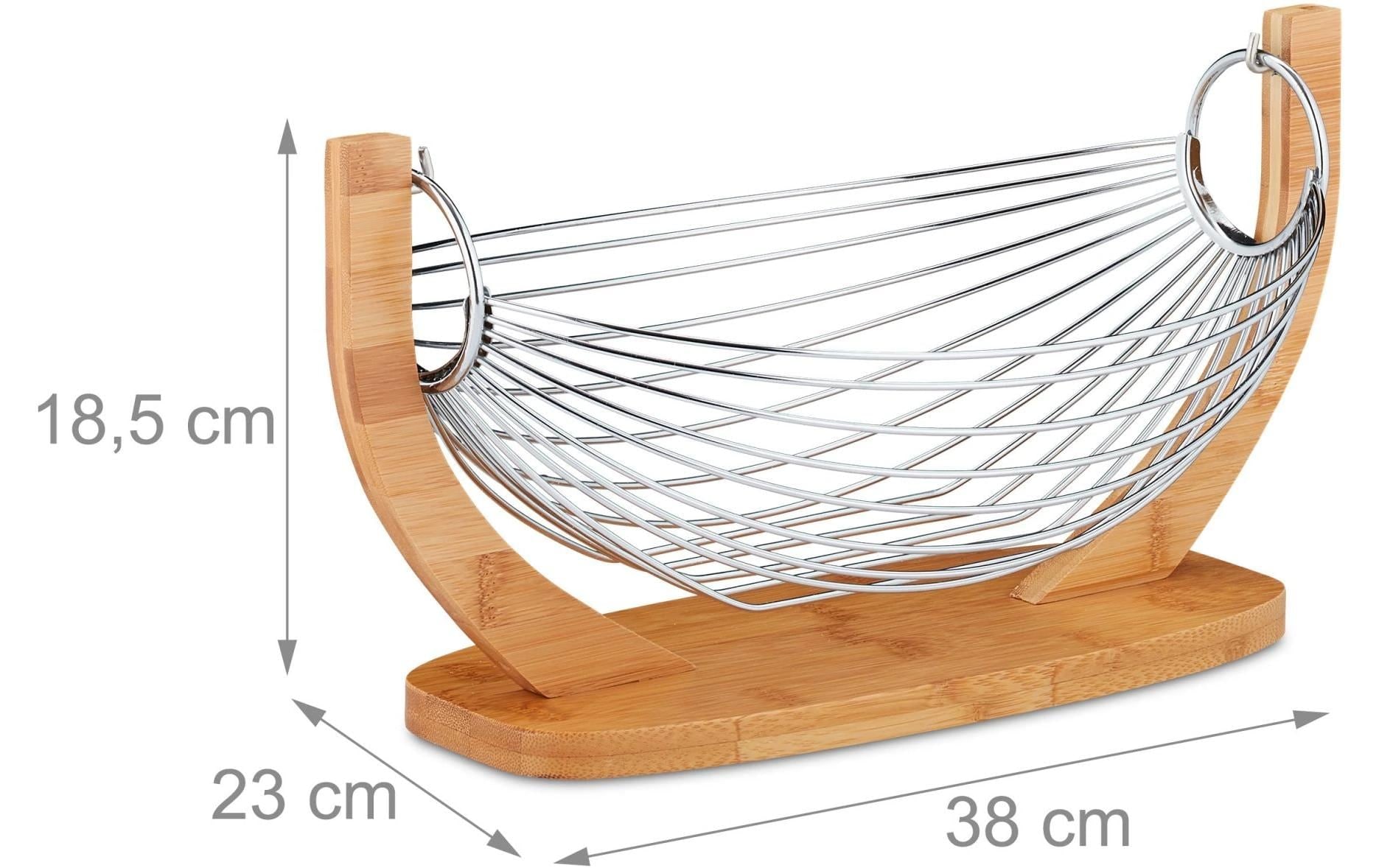 relaxdays Obstschale »Früchtekorb«, 1 tlg., aus Edelstahl