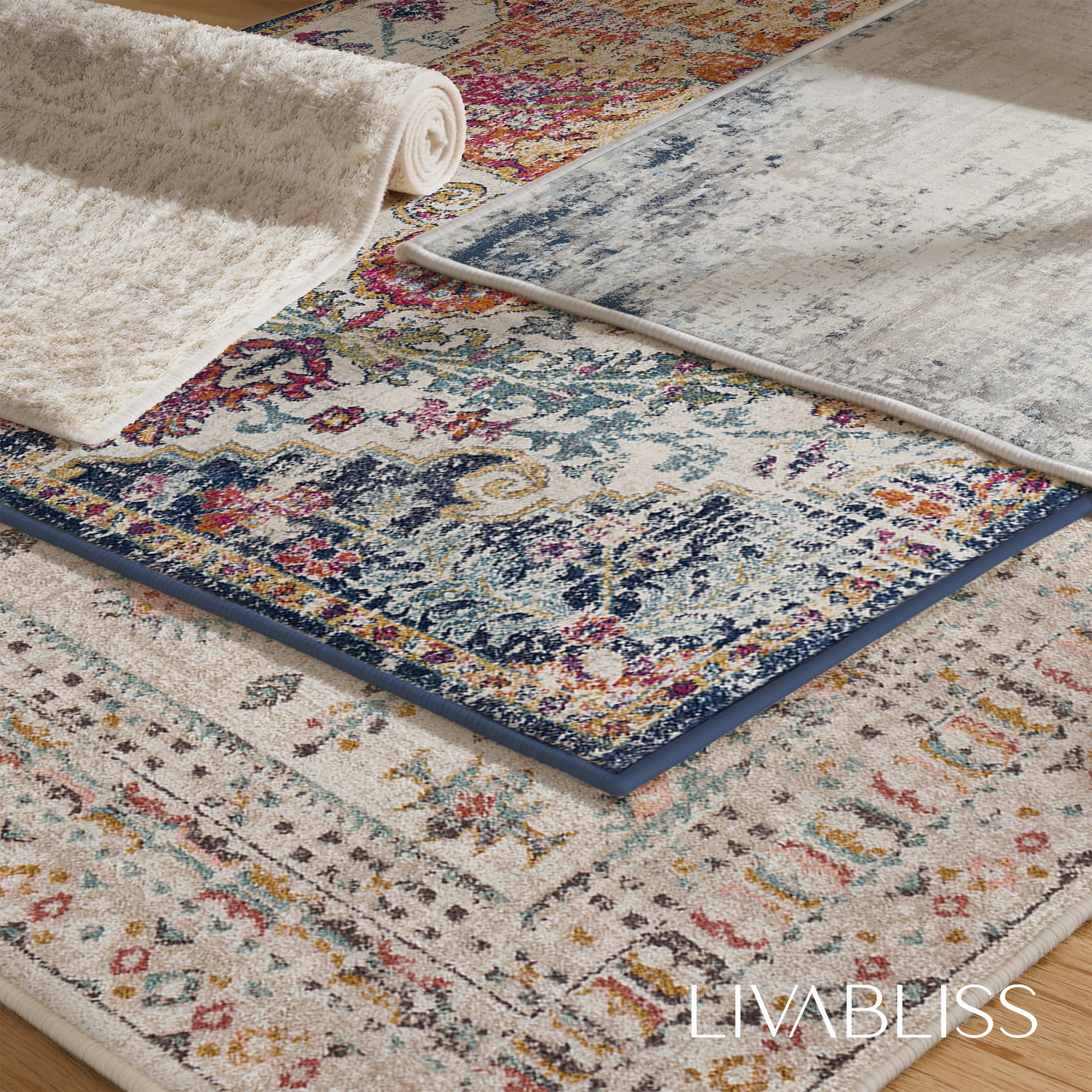 Livabliss »SYRACUSA« rechteckig 11 mm Höhe Kurzflor Orientteppich, Wohnzimmer, Schlafzimmer, Orange