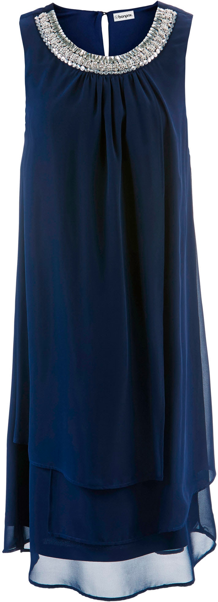 bonprix Robe en mousseline de soie festliches Kleid, mit Strassstein-Applikation, aus Chiffon