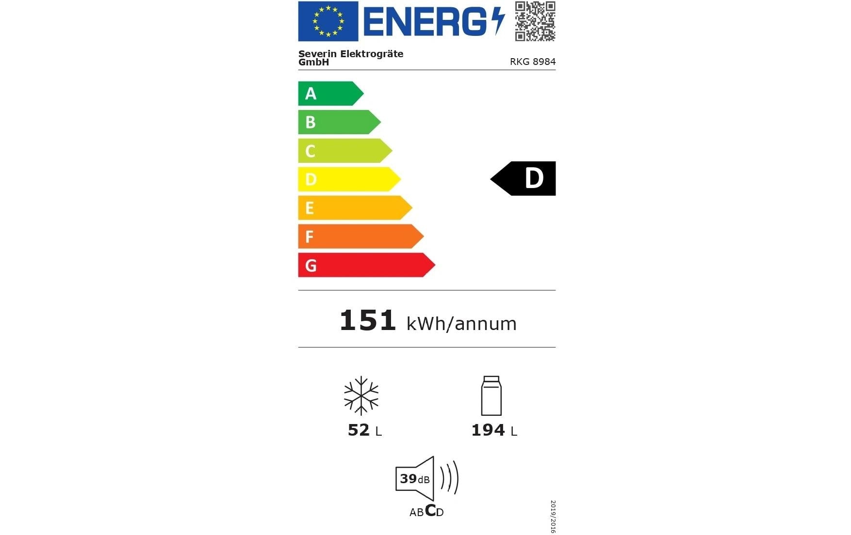 Severin Kühl-/Gefrierkombination »Kühl-Gefrierkombination RKG8984« 166,5 cm hoch 55 cm breit