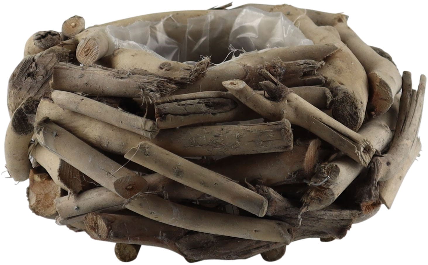 Image of AM Design Dekokranz "Kranztopf aus naturbelassenem Holz" perfekt als dekoratives Pflanzgefäss oder für saisonale Arrangements