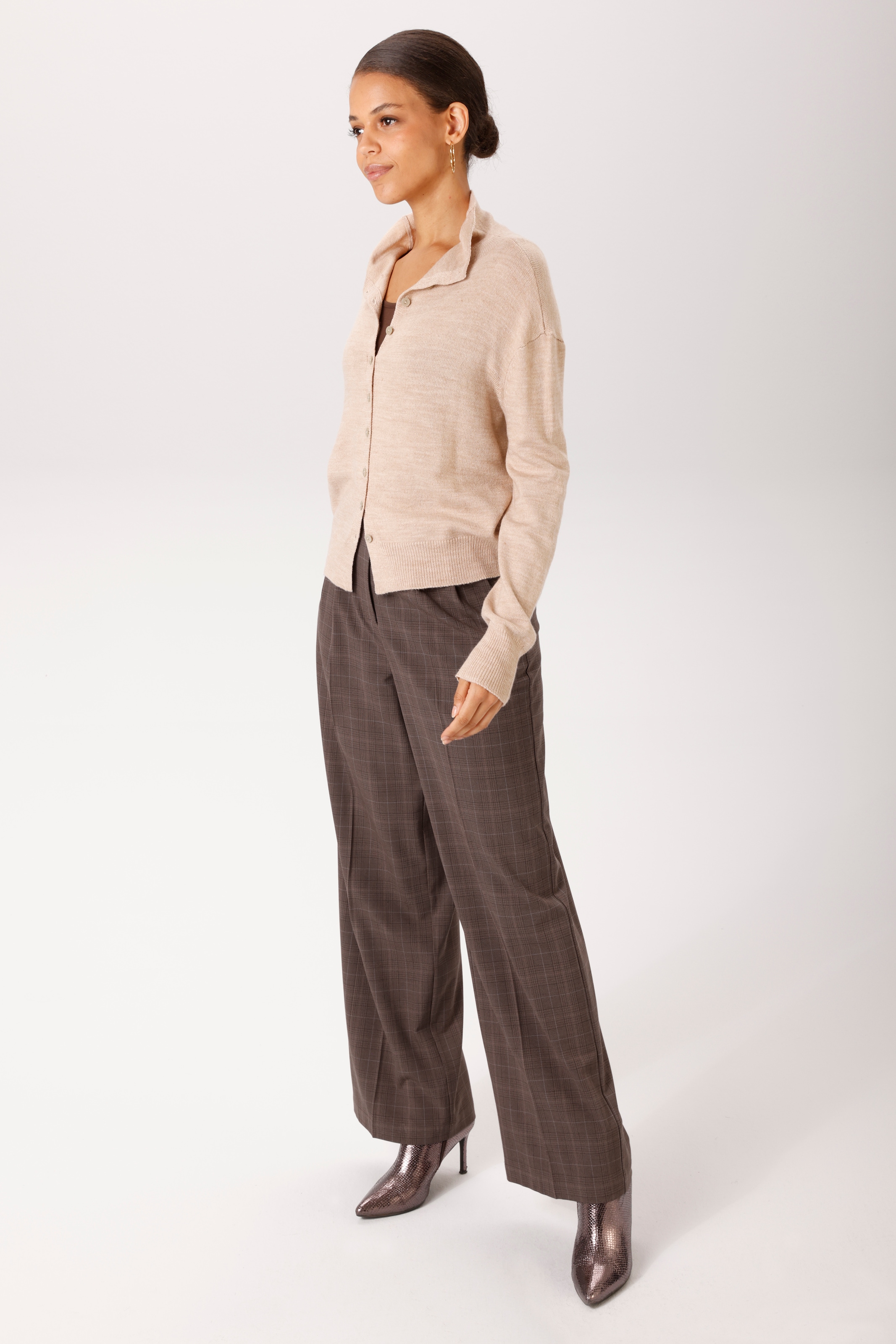 Aniston CASUAL Pantalon à pinces  au motif tartan discret - NOUVELLE COLLECTION