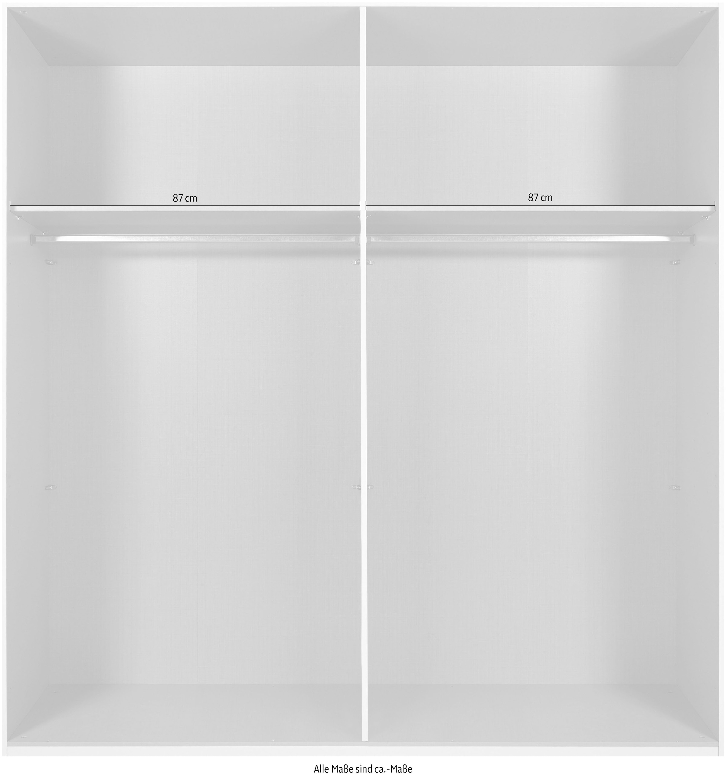Wimex Schwebetürenschrank »Jork Kleiderschrank mit Spiegel, schwarze Metallgriffe« Schrank in verschiedenen Grössen und Innenausstattungsvarianten