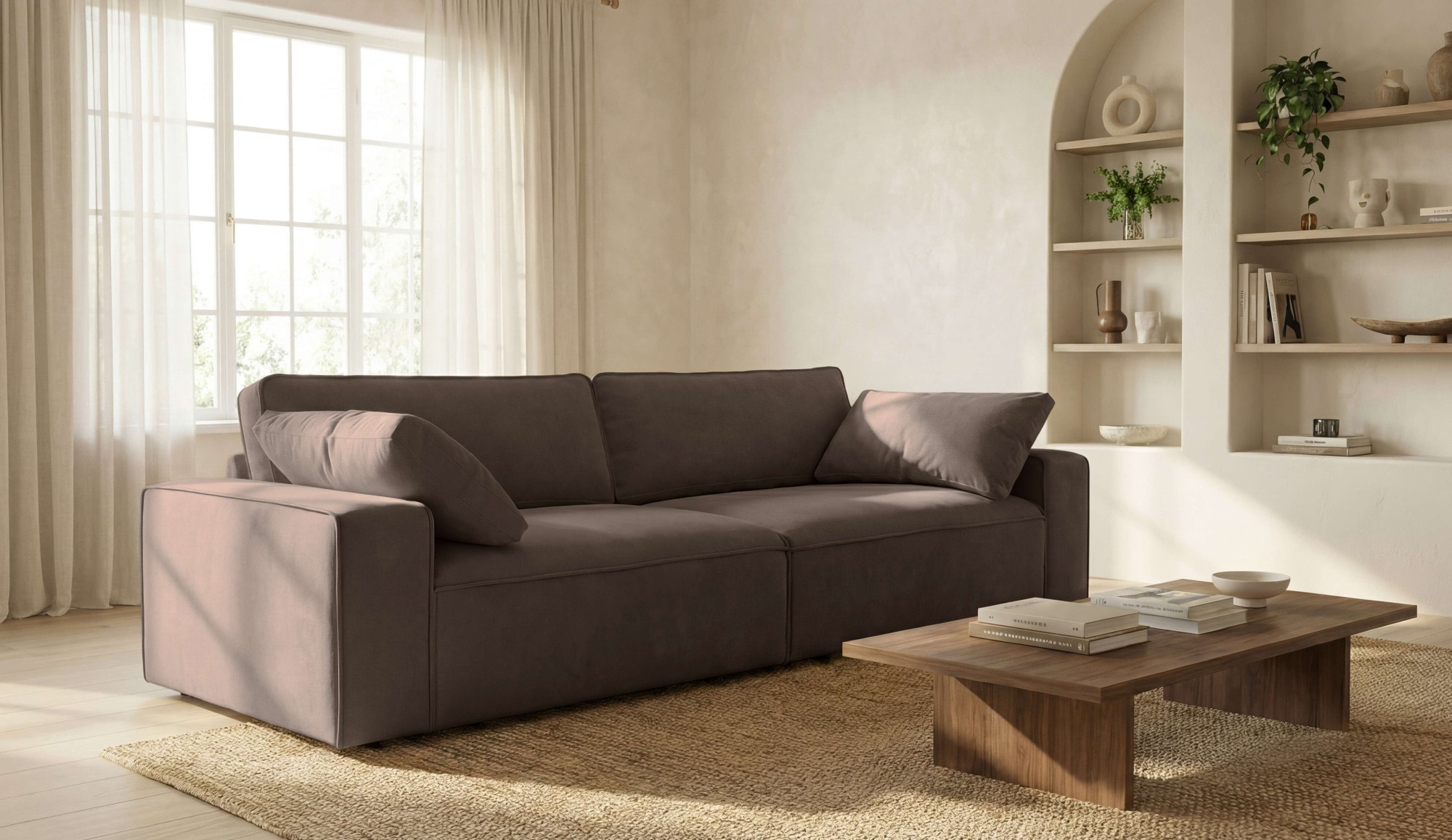 GOODproduct 3-Sitzer »Mittell, Chenille« Breite 245 cm, bodentief, extra Kissen inkl., tiefe Sitzfläche