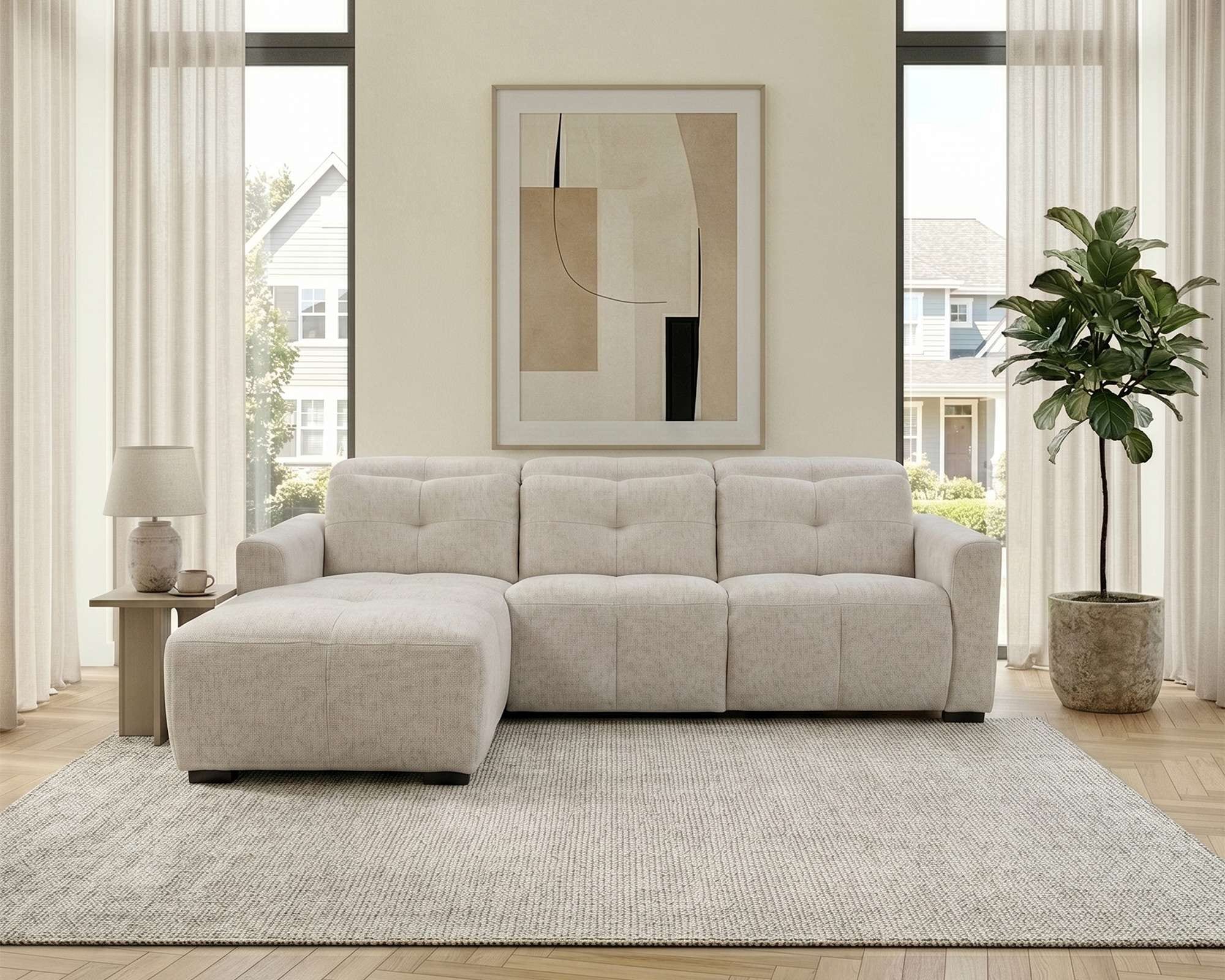 GOODproduct Ecksofa »CAARLA Webstoff, L-Form, 261 cm, man. o. elektr. Relaxfunktion (USB)« mit USB-A und USB-C bei elektrischer Ausführung, Kopfteilverstellung