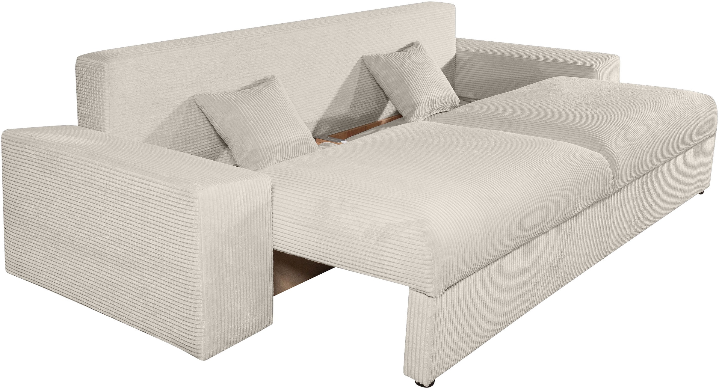 COLLECTION AB Canapé-lit »Mara, B: 249 cm, Liegefl. 139x195 cm« Dauer-Schlaffunktion, Bettkasten & Federkern, wahlweise mit Topper