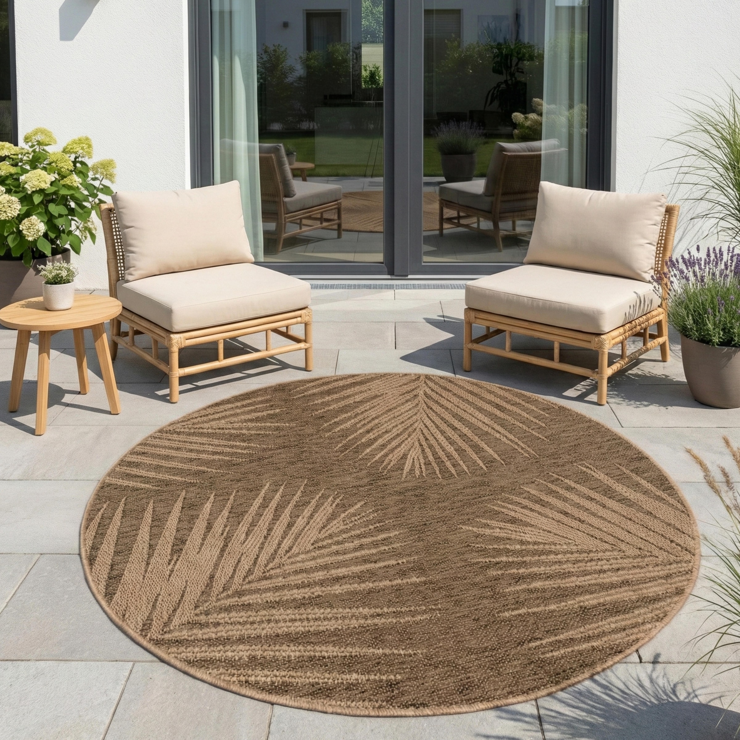 Image of Ayyildiz Teppiche Outdoorteppich "TIMBER 1403, auch als Läufer und Rund" rund 5 mm Höhe Läufer, Rund, In und Outdoor, Jute Sisal Optik, Wohnzimmer, Terasse