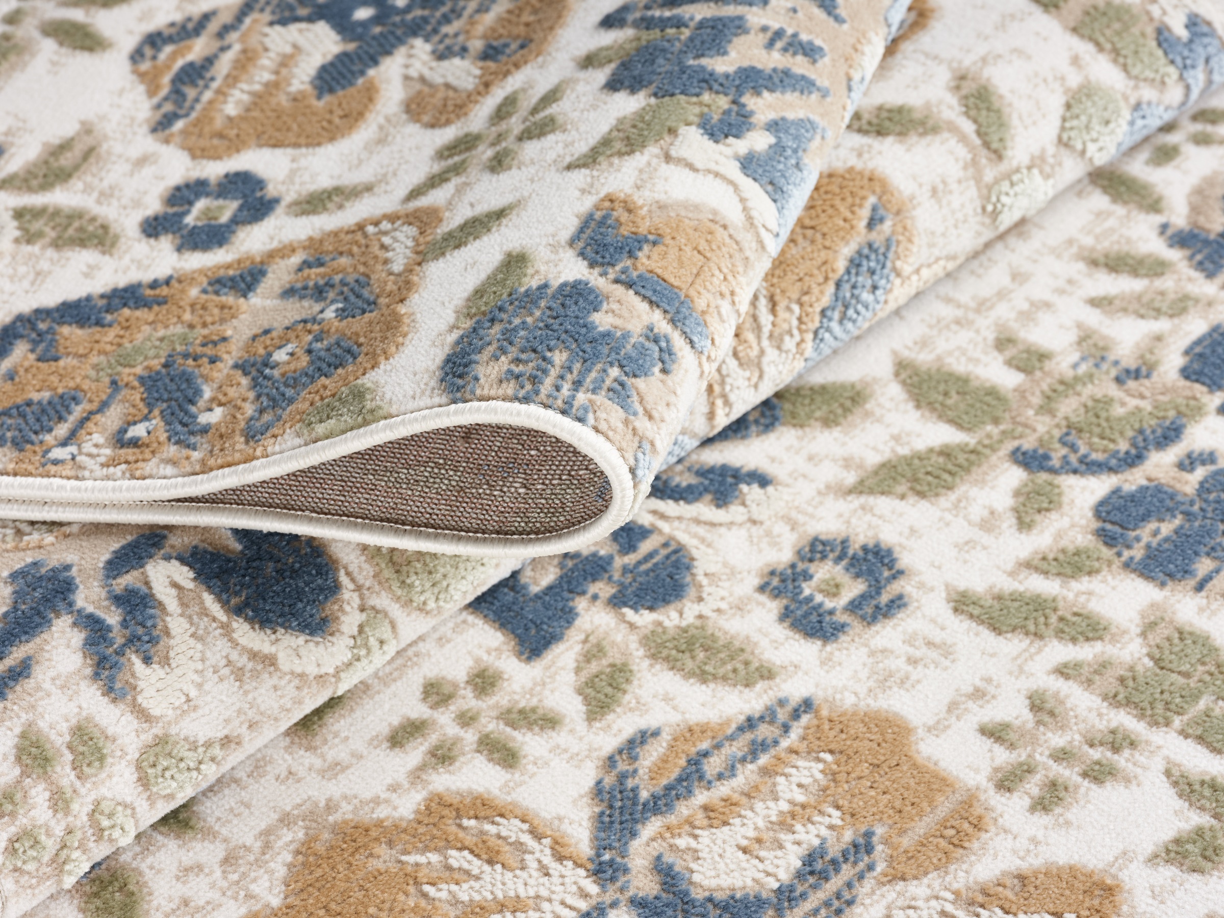 GOODproduct Teppich »Ellodie, Hoch-Tief-Struktur« rechteckig 7 mm Höhe Blumen, Floral, bunt, Wohnzimmer, Schlafzimmer, Esszimmer