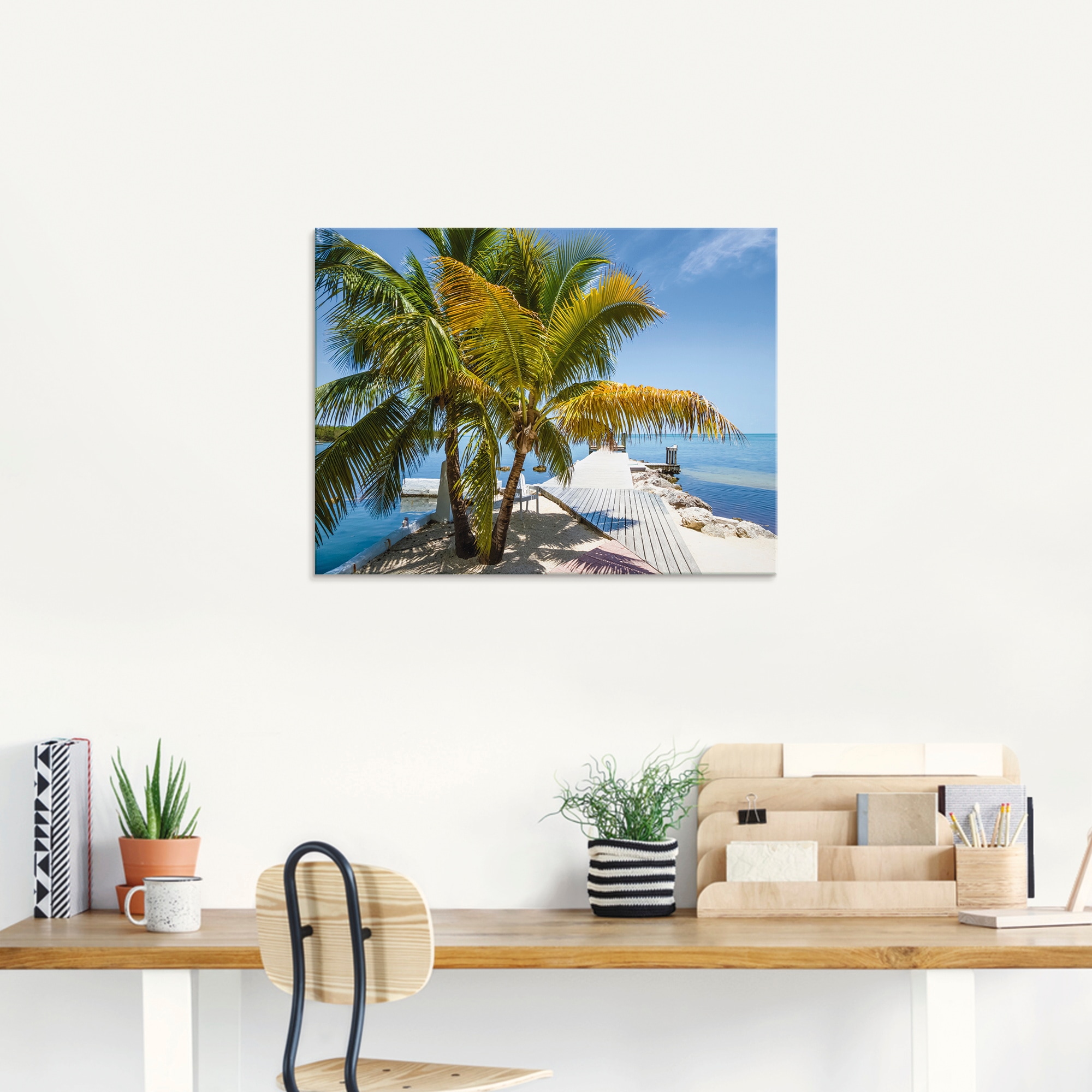 Artland Glasbild in verschiedenen St.), günstig Keys Blick«, (1 Grössen »Florida Himmlischer Strand, kaufen