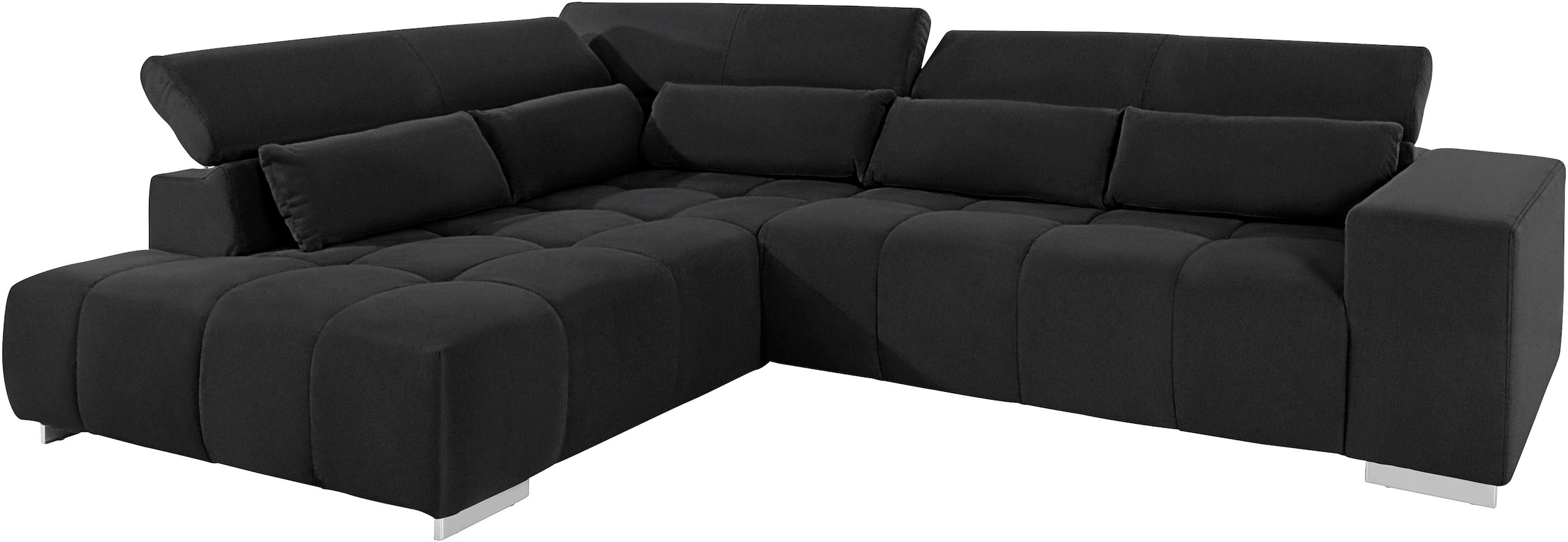 COTTA Ecksofa »Orion L-Form«, mit Kopfteilverstellung & 5 Nierenkissen