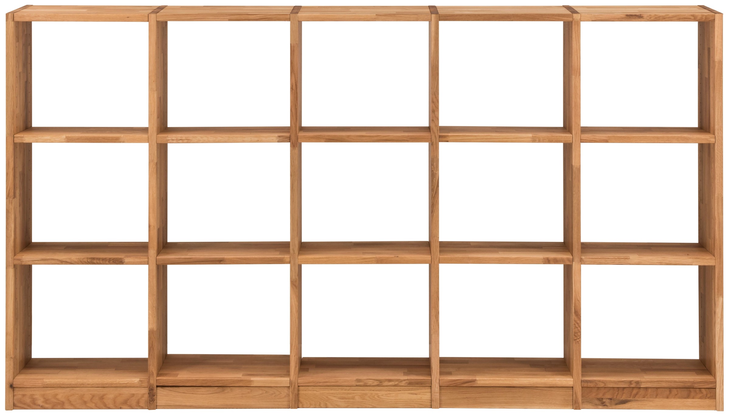 Image of Premium collection by Home affaire Regalelement »Ecko«, aus schönem massivem Wildeichenholz, Breite 225 cm, mit 15 Fächern bei Ackermann Versand Schweiz