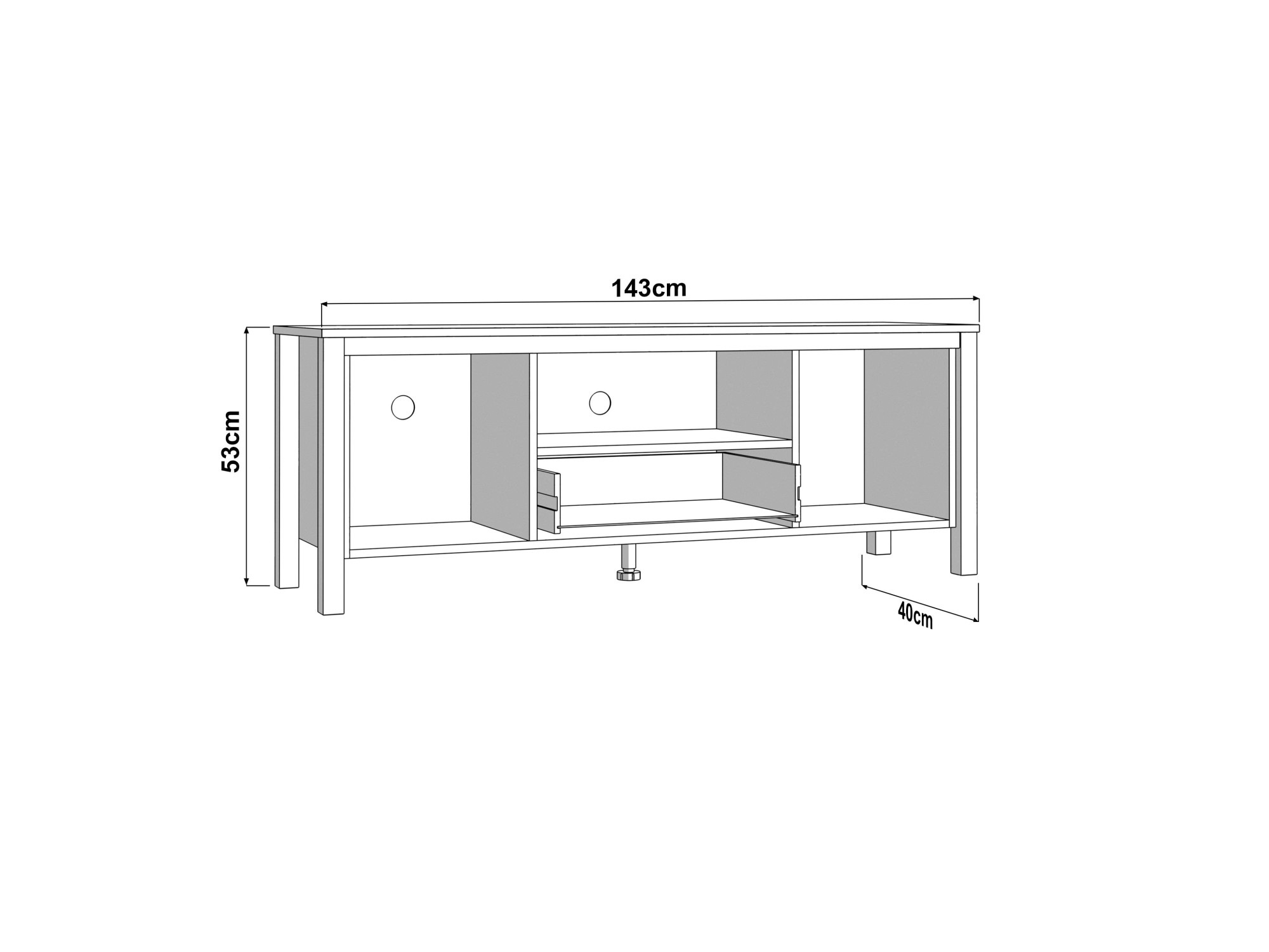 Home affaire Lowboard »BEDFORD, TV-Board, TV-Kommode, TV-Schrank, TV-Unterschrank, TV-Möbel« MDF-Profil 2D ummantelt, Hotstamping