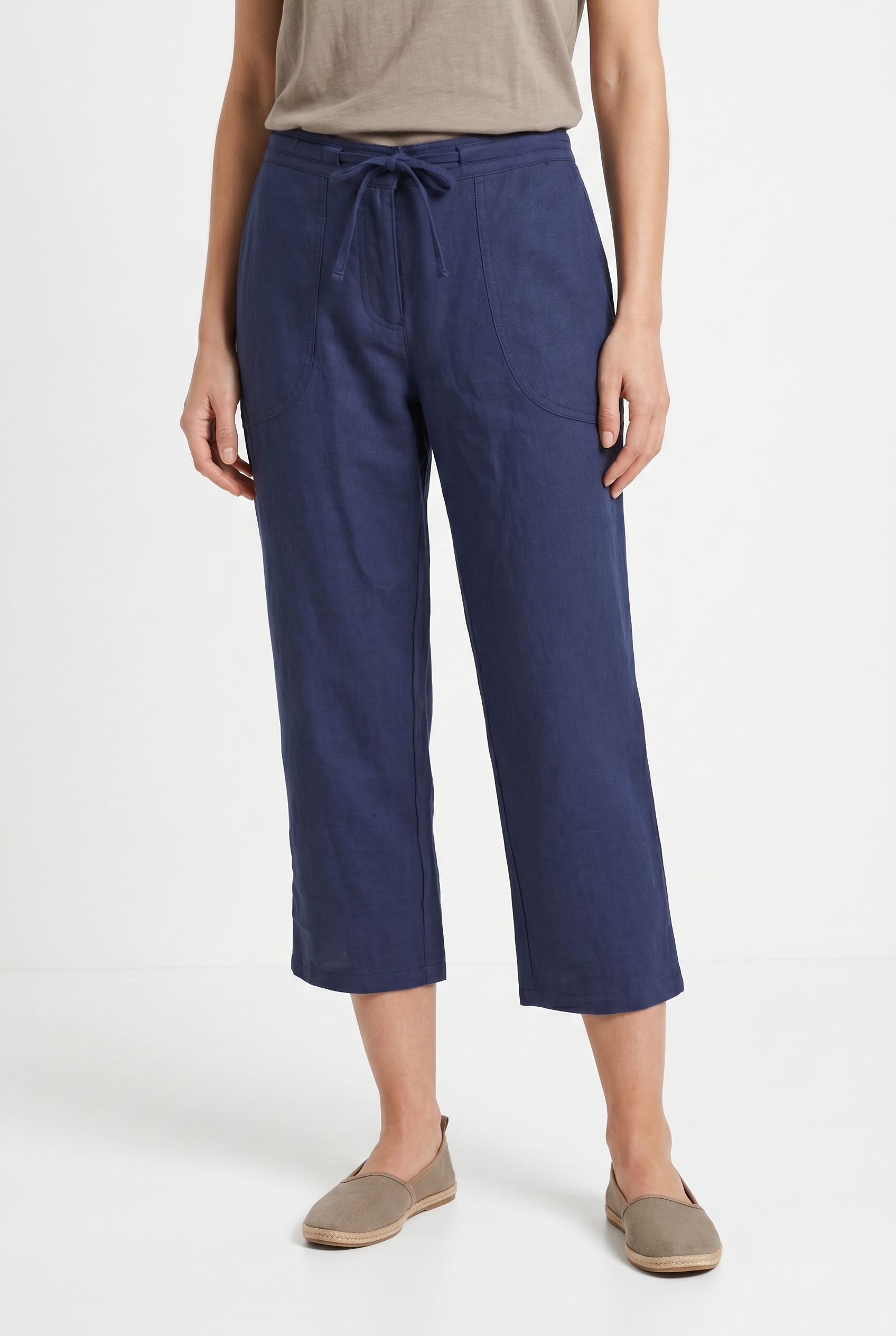Image of bonprix 3/4-Hose aus Leinen und Baumwolle, weite 3/4-Passform
