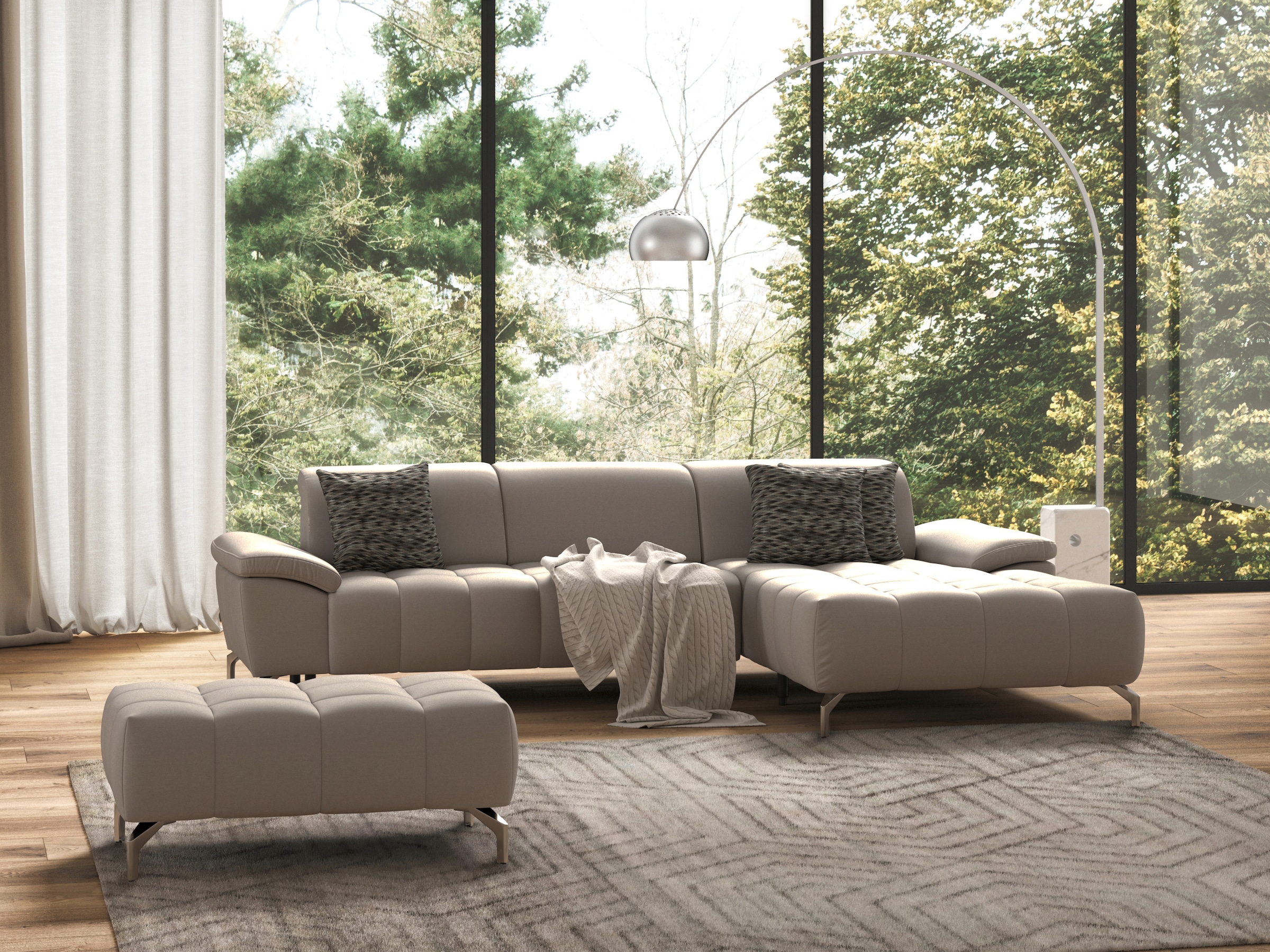 sit&more Ecksofa »Cool L-Form« wahlweise mit Kopfteilverstellung und Vorziehsitz, motorisch