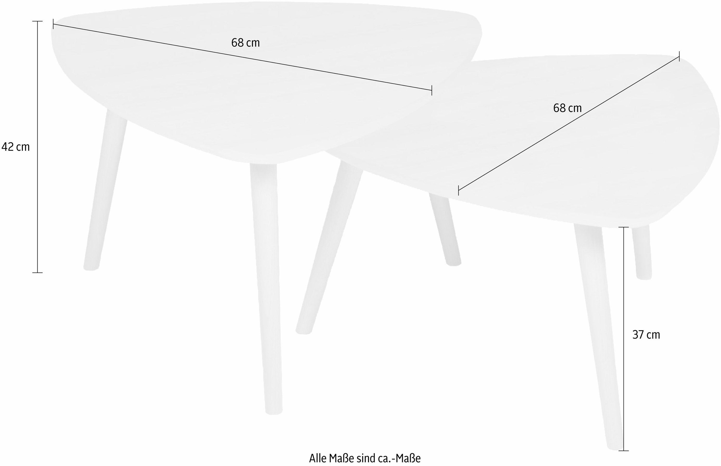 PRO Line Satztisch, (Set), Massivholz Buche, Platte Holz, Couchtische in unterschiedlichen Höhen