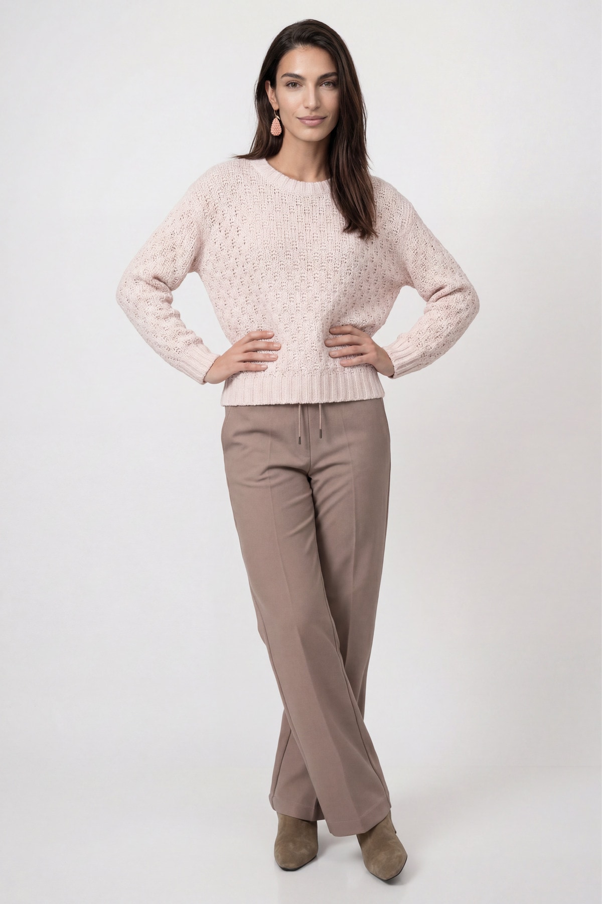 Monari Pull en tricot »Pullover Lurex« Coupe régulière avec col rond