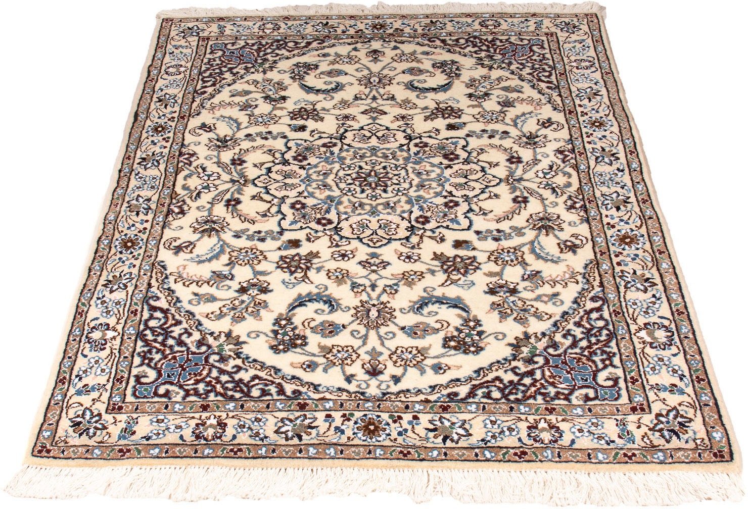 Image of morgenland Orientteppich »Perser - Nain - Royal - 148 x 96 cm - beige«, rechteckig, 10 mm Höhe, Wohnzimmer, Handgeknüpft, Einzelstück mit Zertifikat bei Ackermann Versand Schweiz