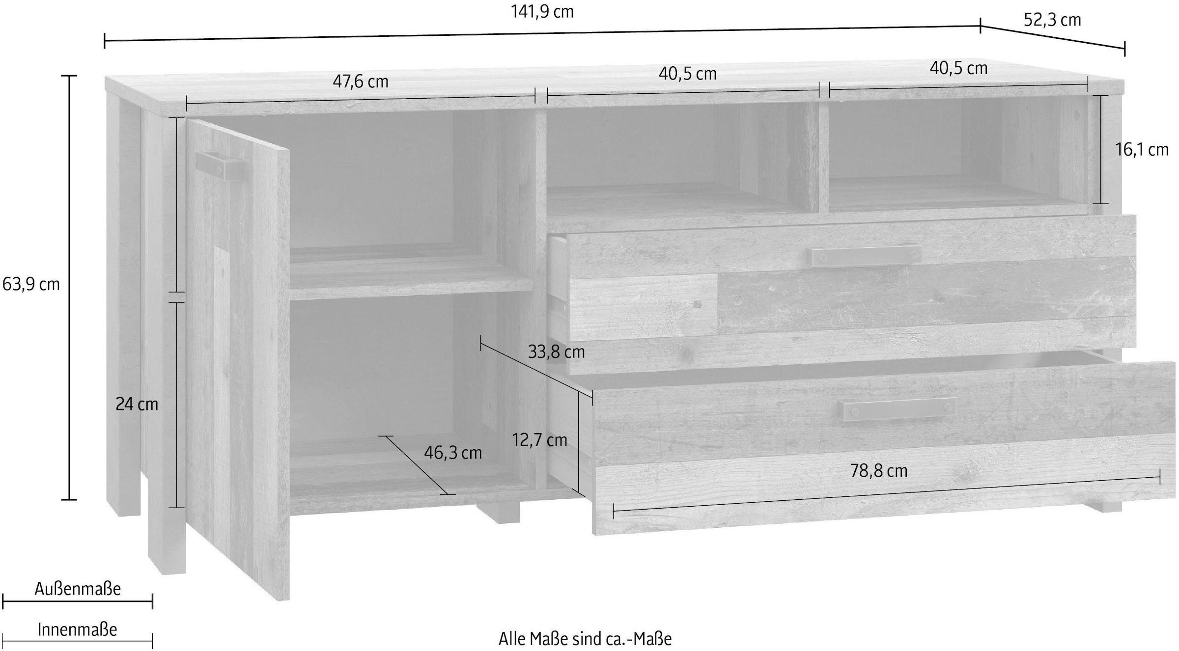 FORTE Table basse »Clif« Largeur 141 cm