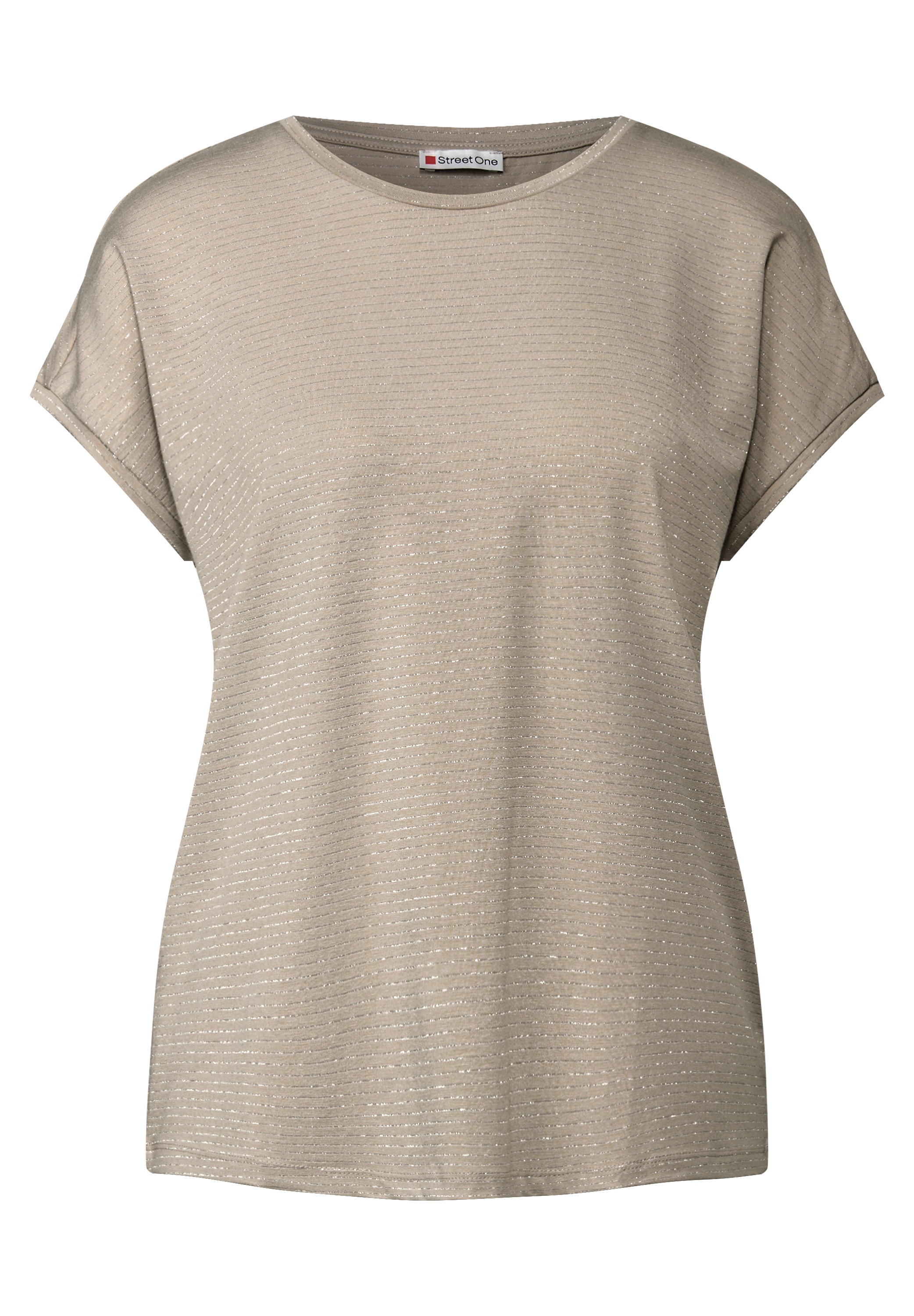 STREET ONE Rundhalsshirt, mit glitzernden Streifen