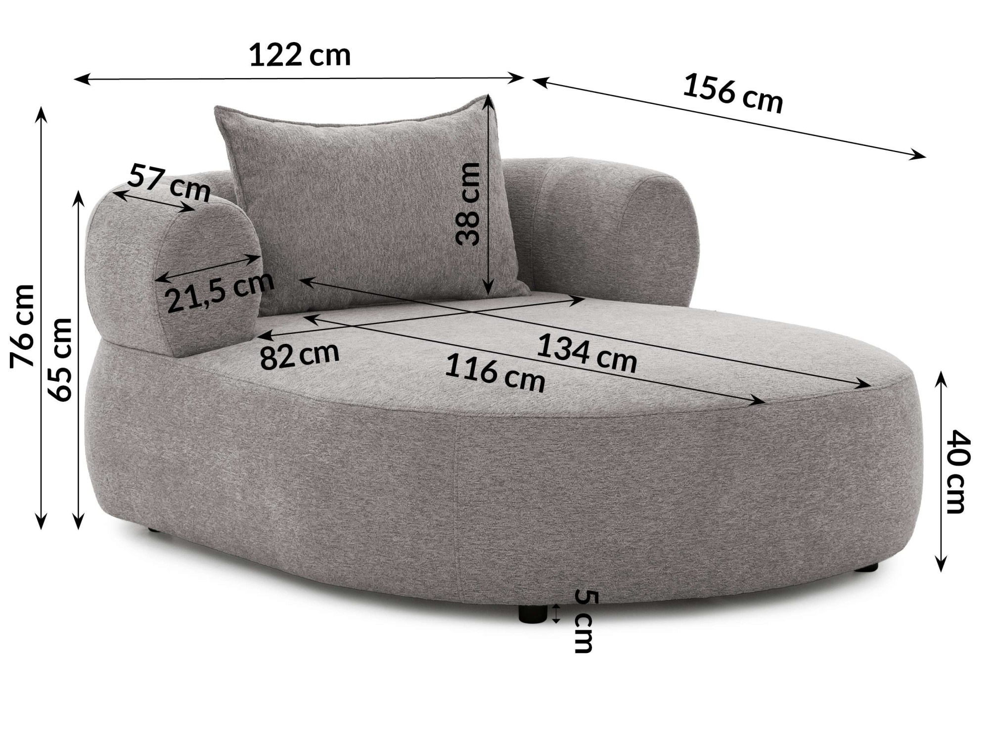 Home affaire XXL-Sessel »LUSSAC Loveseat extra tief, grosse Sitzfläche, Masse B/T/H: 123/158/78cm« hoher Sitzkomfort und modernes Design, Sofa ohne Bettfunktion