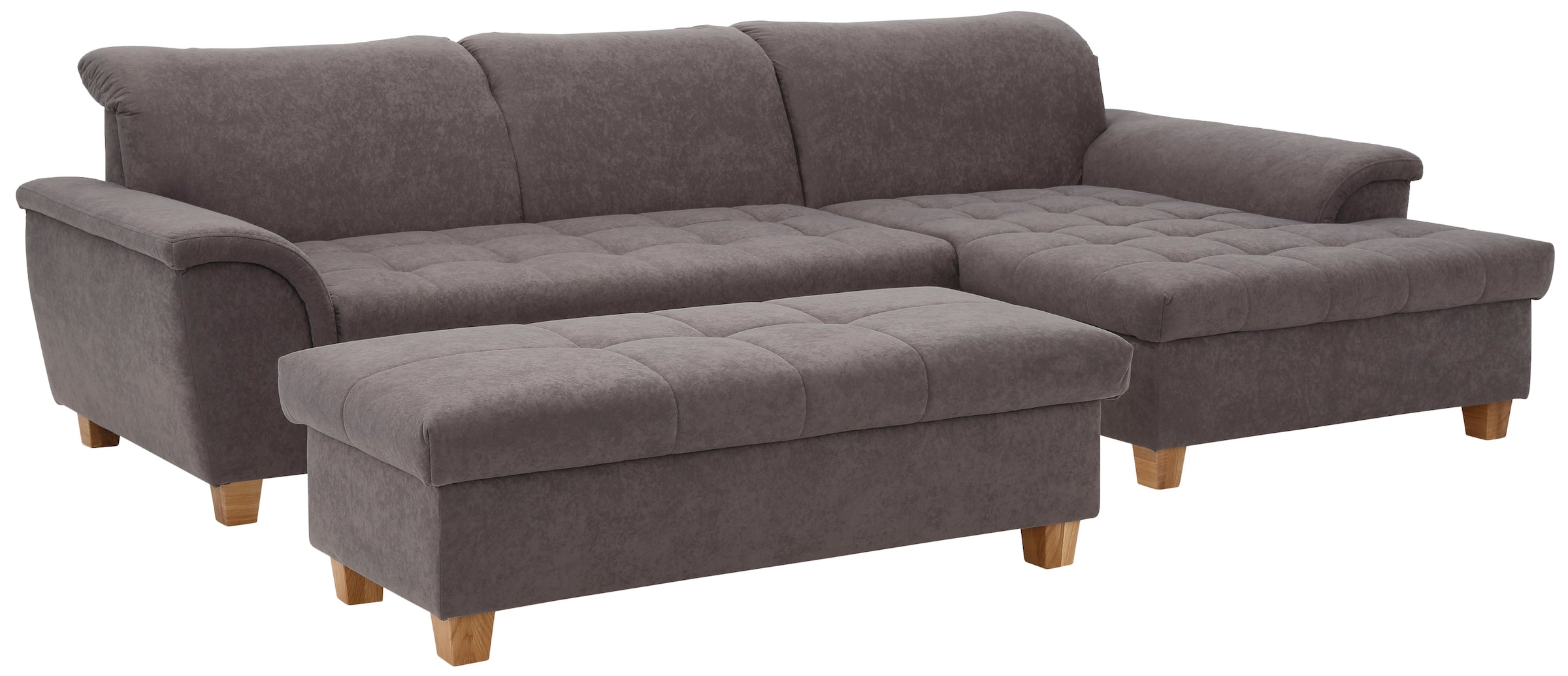 Home affaire Ecksofa »Lyla fester Sitzkomfort, bequeme Armlehnen, Breite 279cm, L-Form« mit Recamiere, wahlweise mit Rückenfunktion und zusätzlich mit Bett