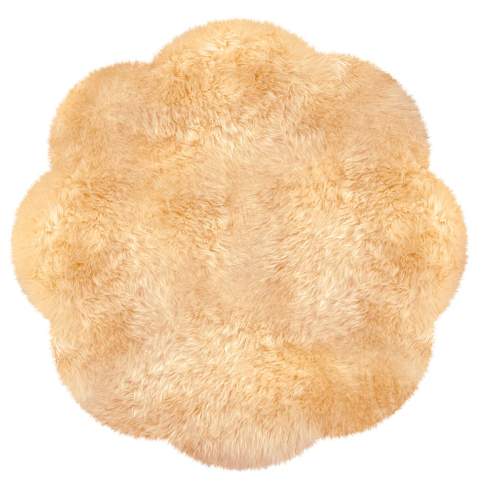 Heitmann Felle Fellteppich »Blüte - Lammfell farbig, Premium Qualität« blumenförmig 60 mm Höhe echtes Austral. Lammfell, Ø 140 cm, besonders dicht & weich