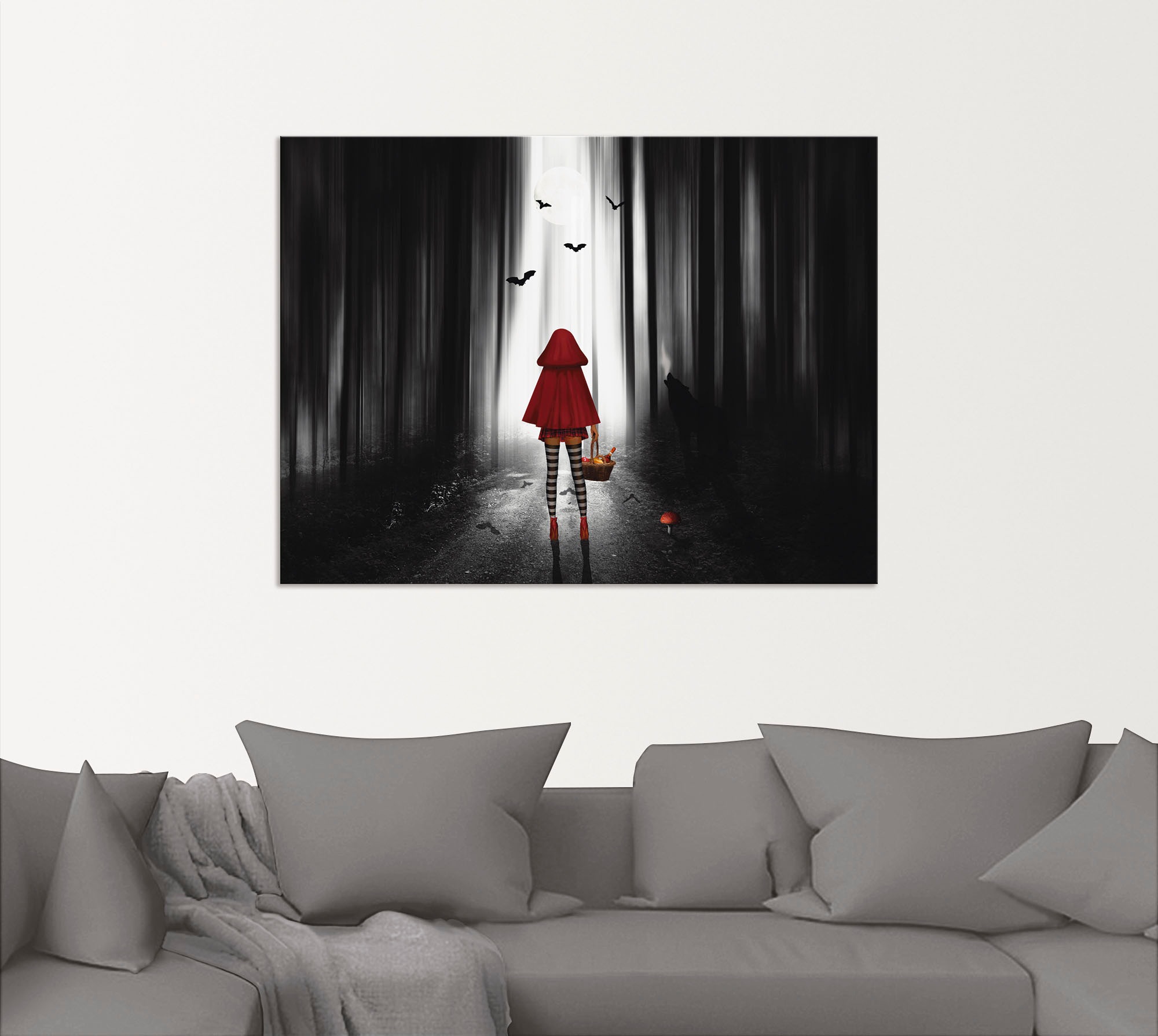 Artland Wandbild »Das Rotkäppchen auf High Heels«, Dark Fantasy, (1 St.), als Alubild, Outdoorbild, Leinwandbild, Poster in verschied. Grössen