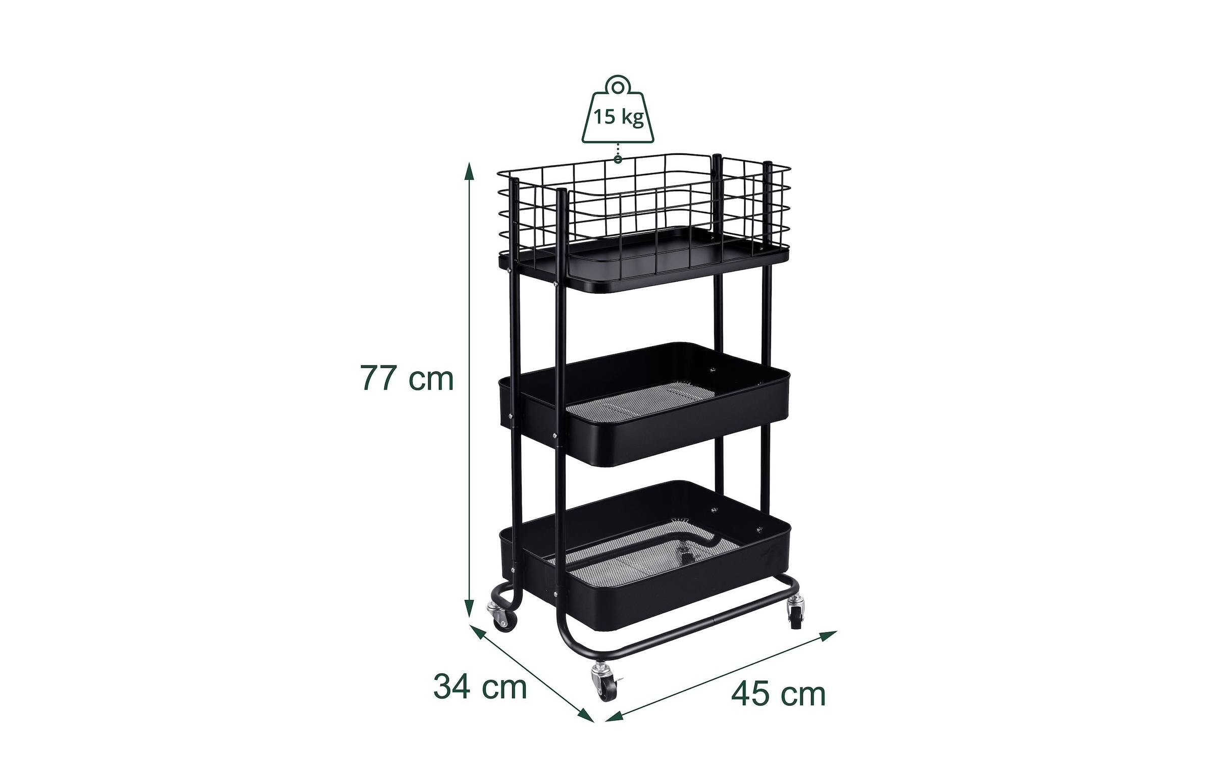 relaxdays Chariot de cuisine »45 x 77 x 34 cm«