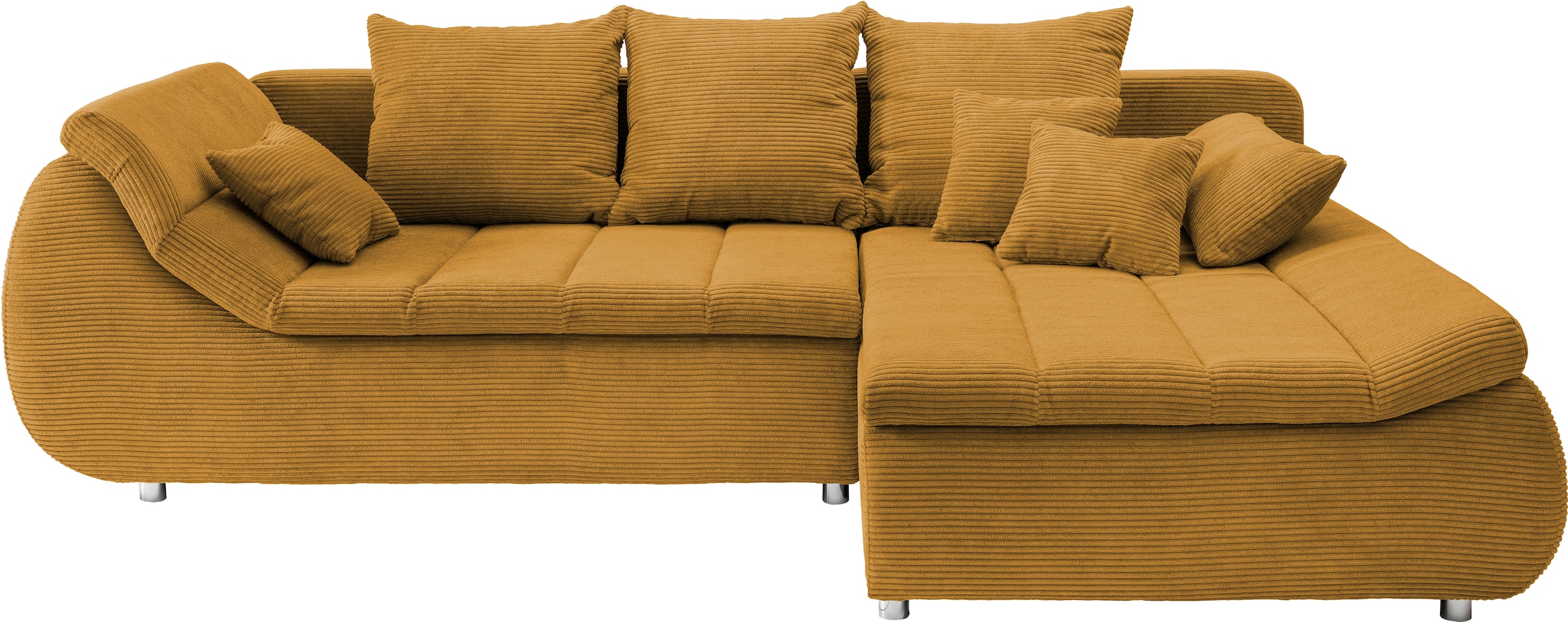 INOSIGN Ecksofa »Imola elegant und bequem, aktuelle Steppung im Sitz, L-Form«, wahlweise mit Bettfunktion