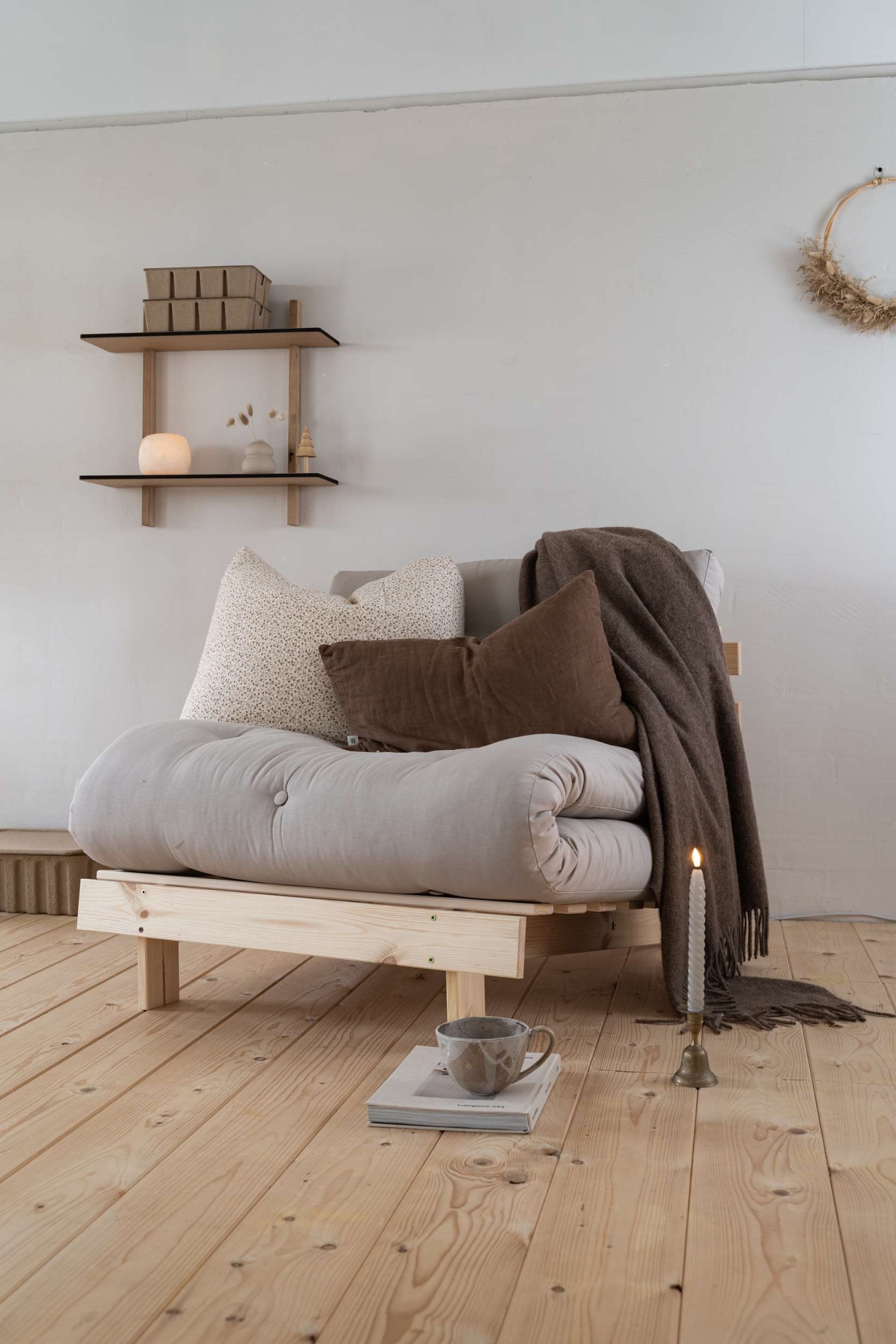 Karup Design Lit de jour »Roots Sofa Bed, Schlafsofa, Bettfunktion, FSC®-Massivholz, B: 90 cm« Inkl. Futonmatratze. Made in Europe, minimalistisches Design