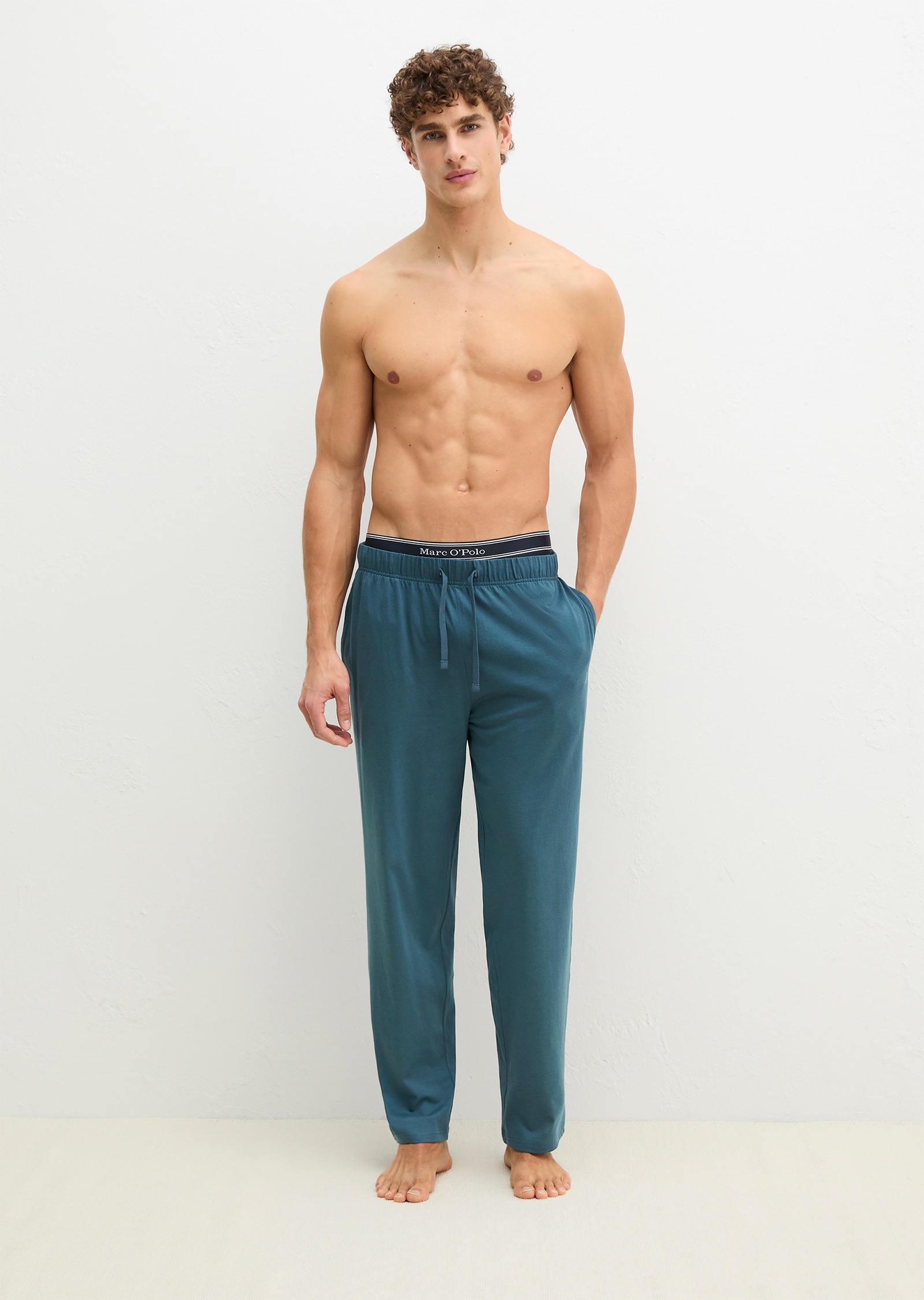 Image of Marc OPolo Pyjamahose "Mix N Match Cotton" mit seitlichen Taschen, Gummizug und Bindekordel