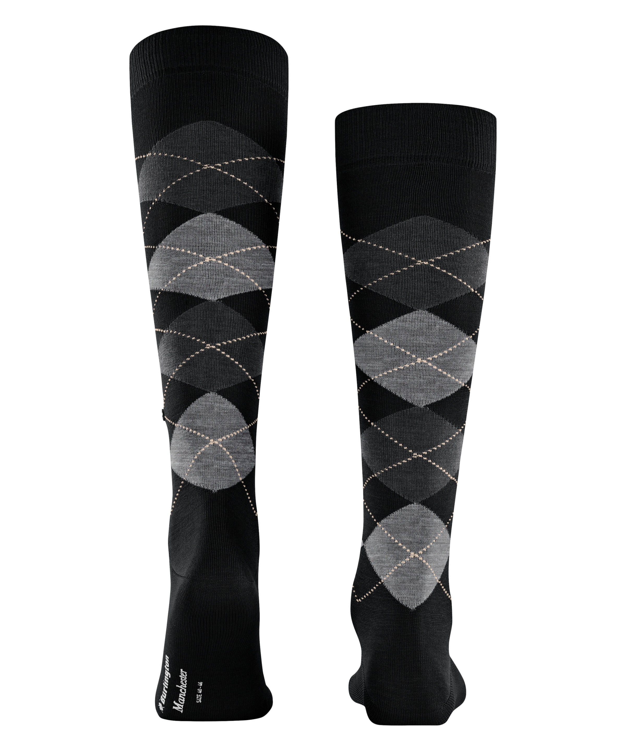 Burlington Mi-bas »Manchester« taille unique 40-46, motif argyle, clip Burlington