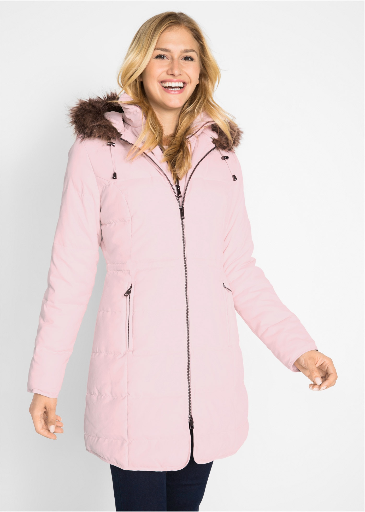 Image of bonprix Steppjacke "Steppjacke mit Kapuze, gefüttert" mit Kapuze Regular Fit, mit abnehmbarer Kapuze mit Fellimitat